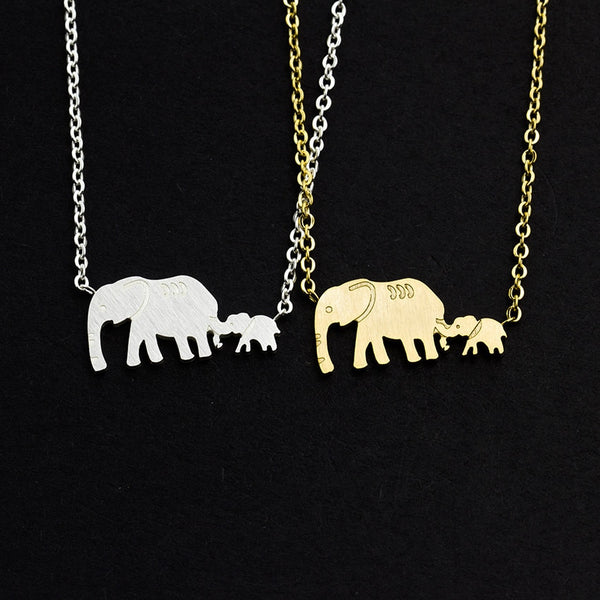 Mama and Baby Elephant necklace