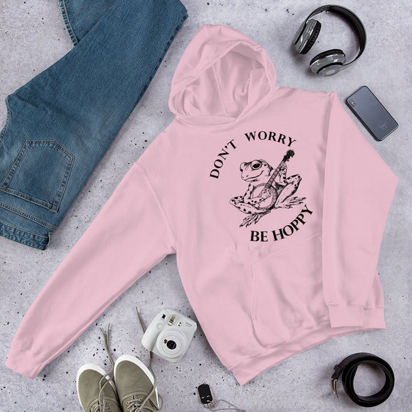 Don't Worry Be Hoppy Frog hoodie