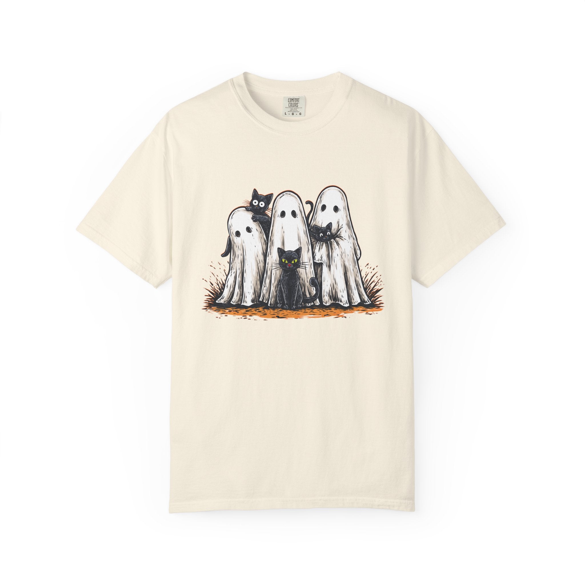 Cute Ghostly Friends T-Shirt - Vintage Style Graphic Halloween Tee
