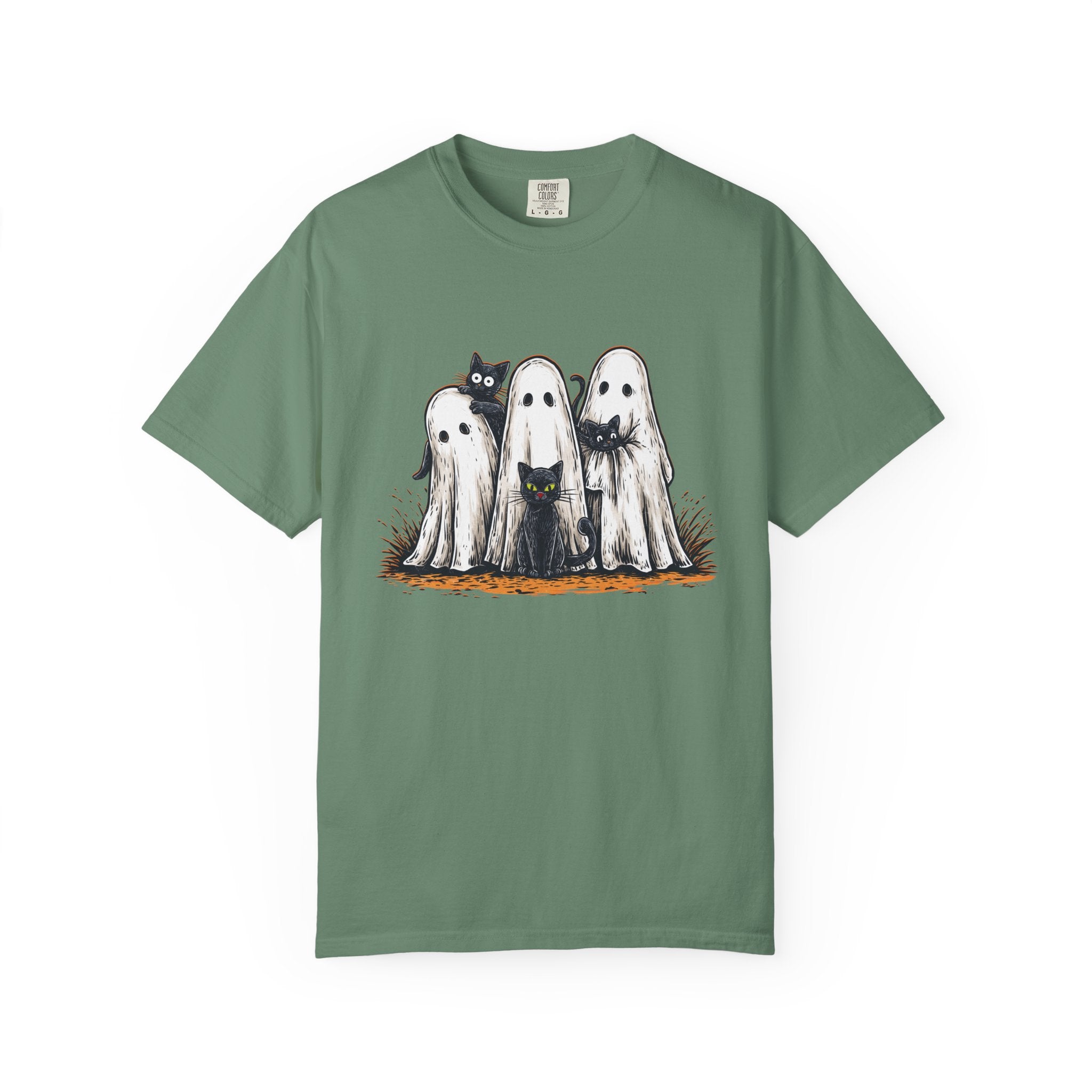 Cute Ghostly Friends T-Shirt - Vintage Style Graphic Halloween Tee