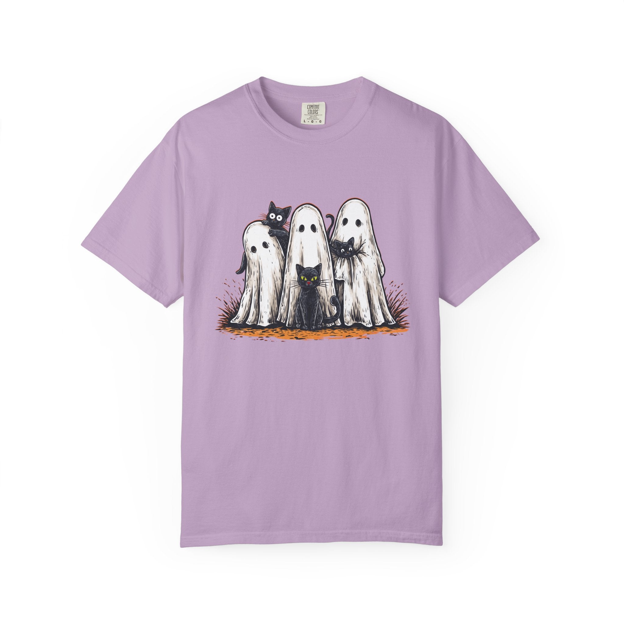 Cute Ghostly Friends T-Shirt - Vintage Style Graphic Halloween Tee