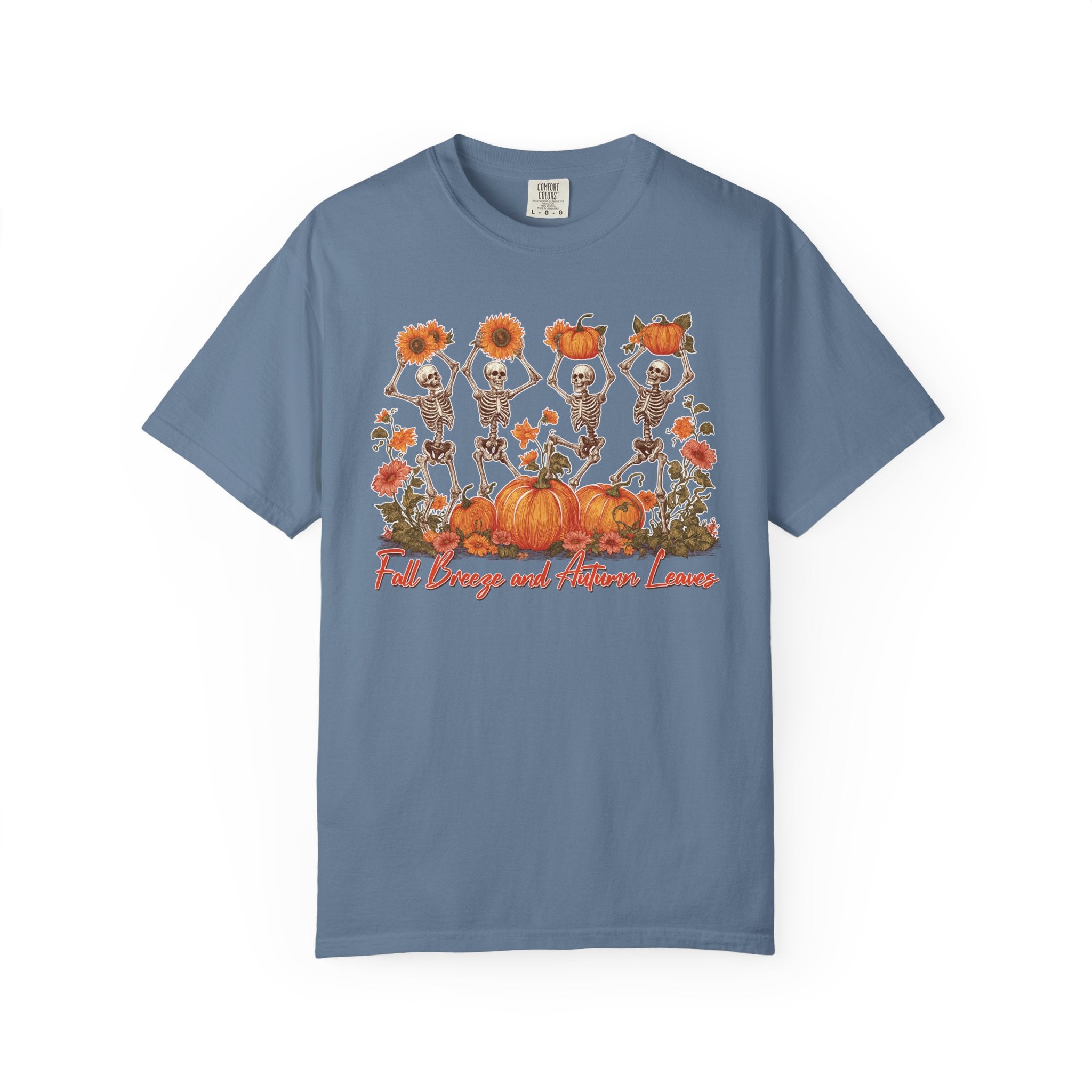 Fall Vibes Skeleton Pumpkin Comfort Colors Garment-dyed 100% cotton T-Shirt