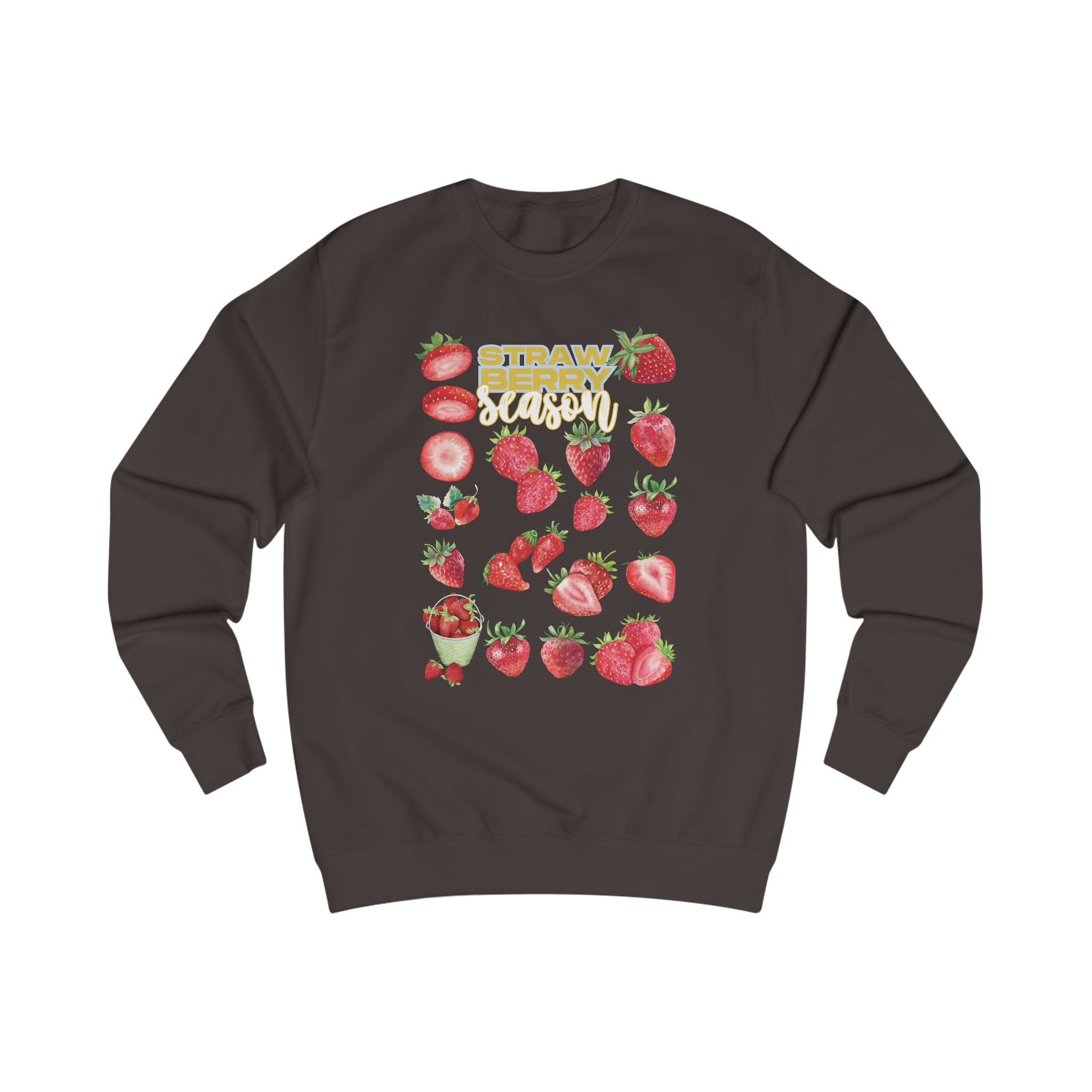 Strawberry Season Unisex Sweatshirt, Cozy Fruit Design Top, Spring Fashion, Gift for Food Lovers, Strawberry Lover Sweatshirt