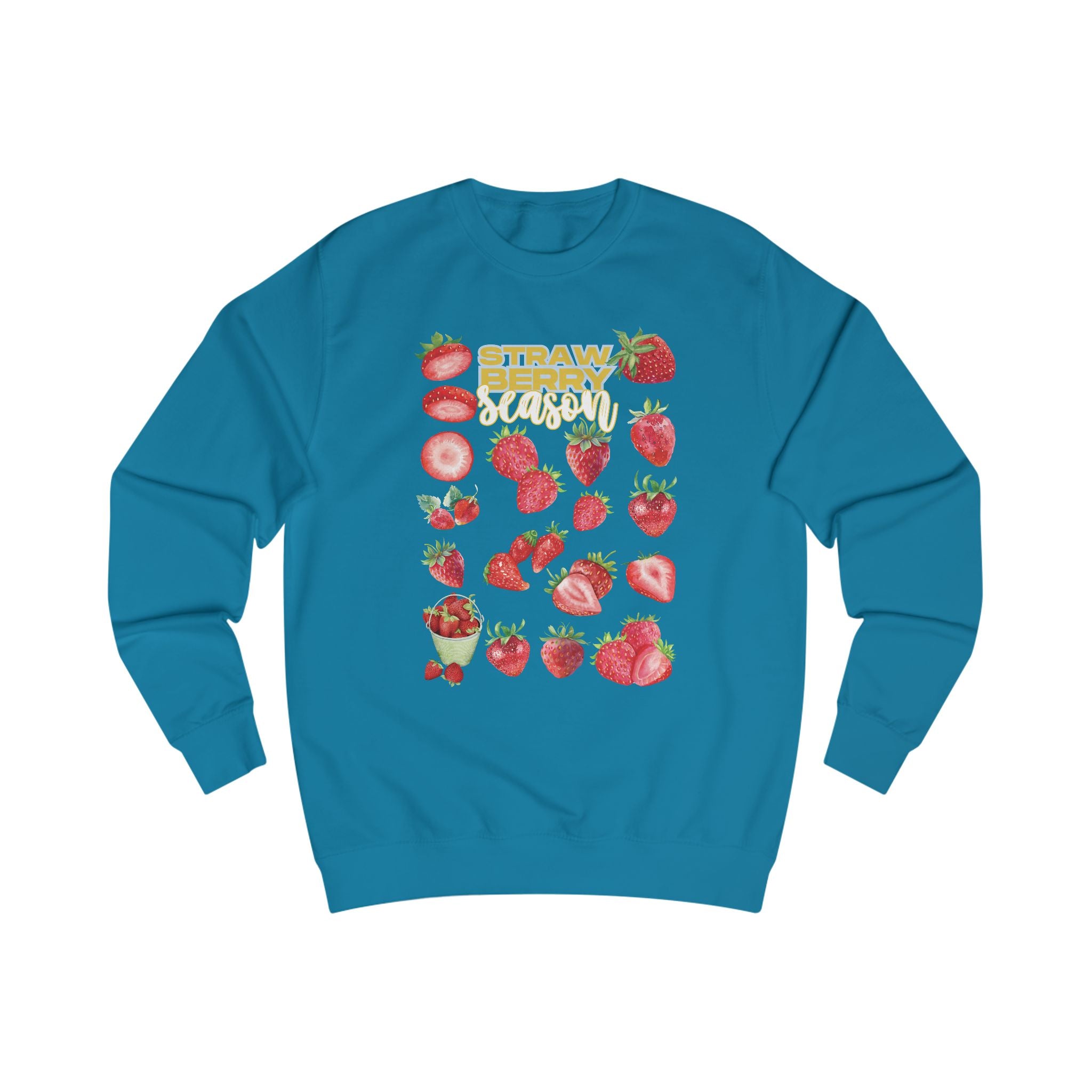 Strawberry Season Unisex Sweatshirt, Cozy Fruit Design Top, Spring Fashion, Gift for Food Lovers, Strawberry Lover Sweatshirt