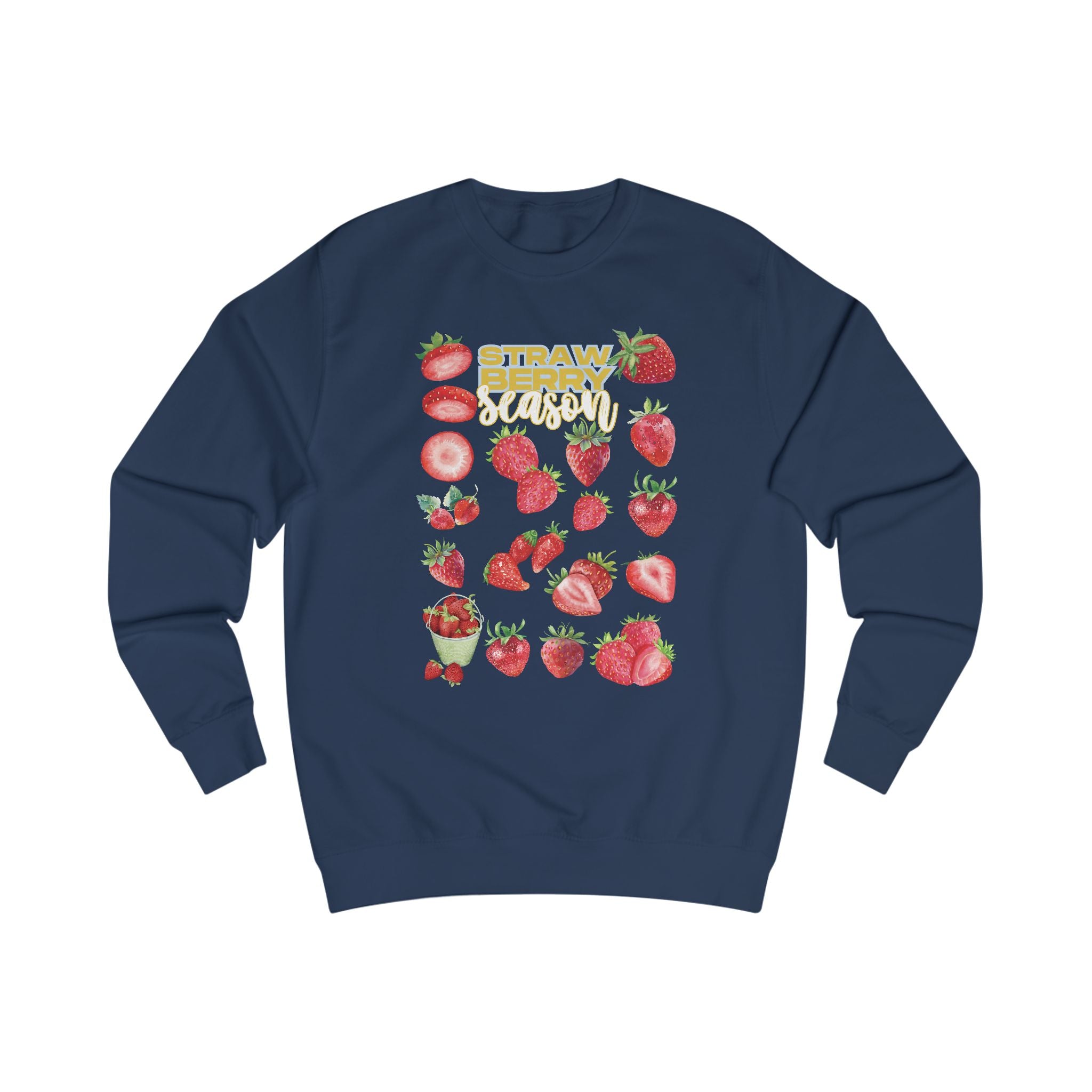 Strawberry Season Unisex Sweatshirt, Cozy Fruit Design Top, Spring Fashion, Gift for Food Lovers, Strawberry Lover Sweatshirt