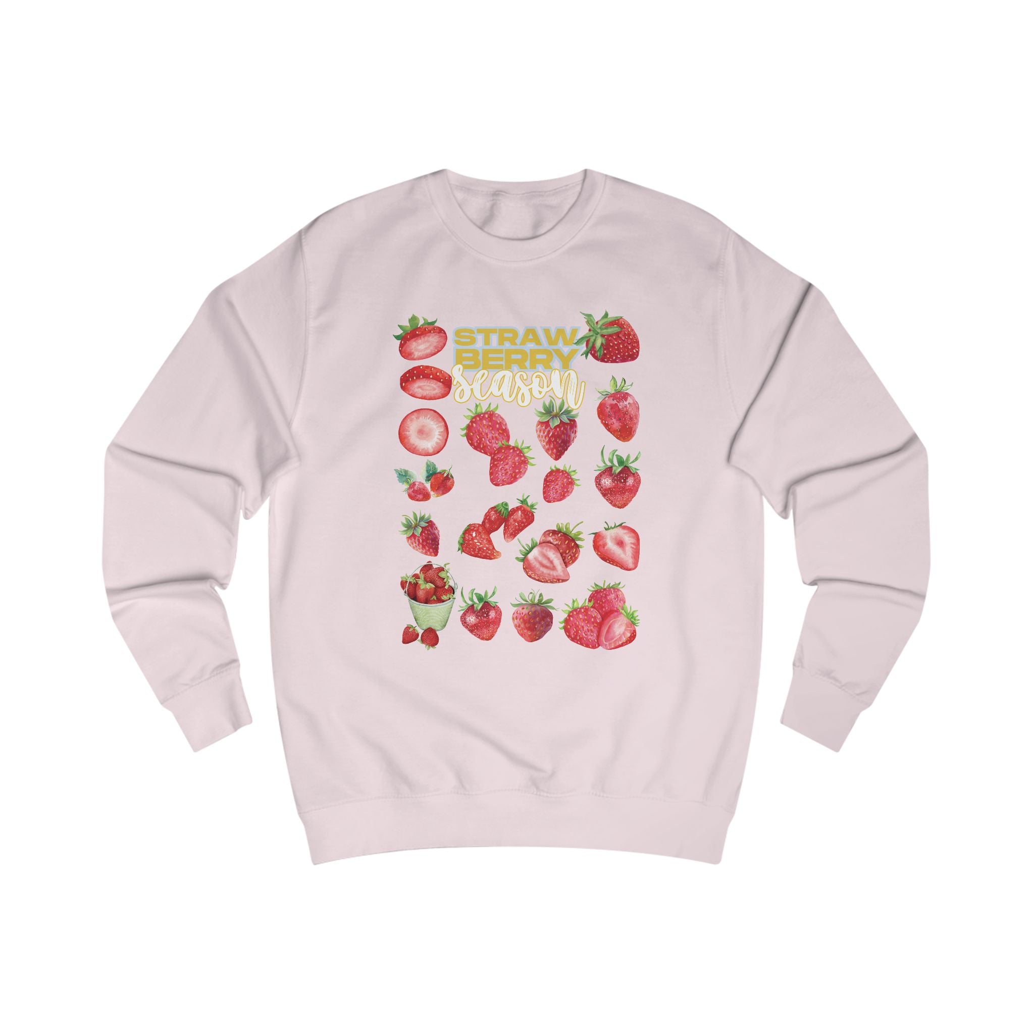 Strawberry Season Unisex Sweatshirt, Cozy Fruit Design Top, Spring Fashion, Gift for Food Lovers, Strawberry Lover Sweatshirt