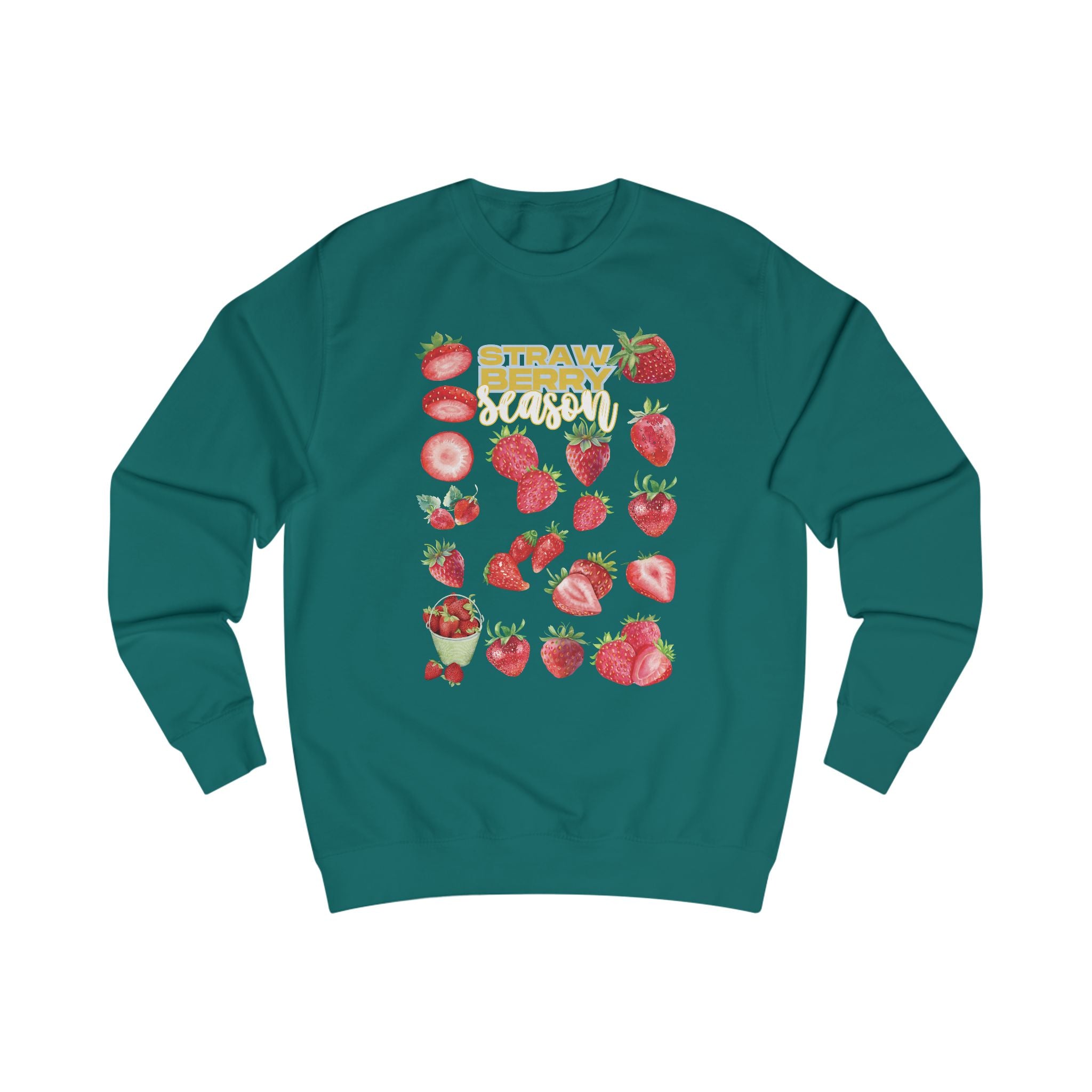 Strawberry Season Unisex Sweatshirt, Cozy Fruit Design Top, Spring Fashion, Gift for Food Lovers, Strawberry Lover Sweatshirt
