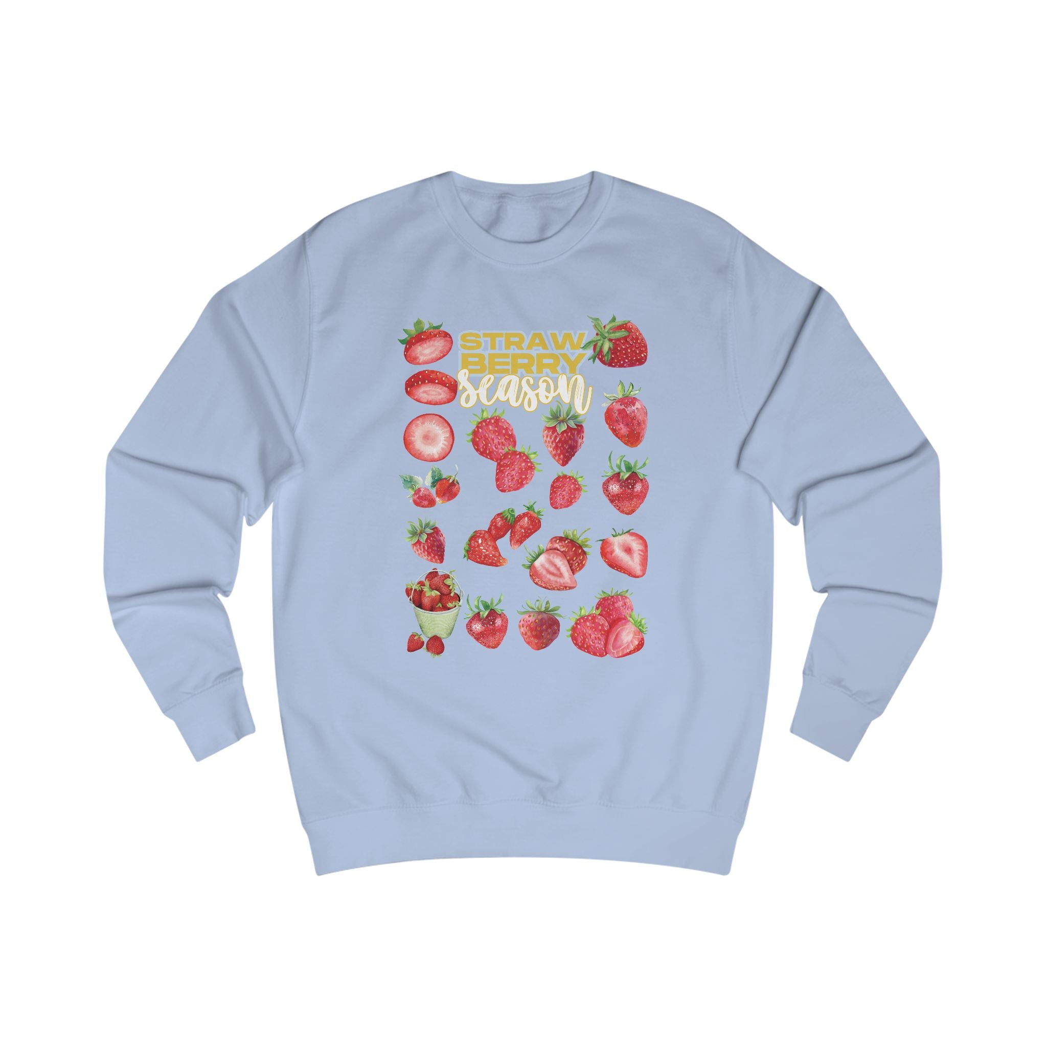 Strawberry Season Unisex Sweatshirt, Cozy Fruit Design Top, Spring Fashion, Gift for Food Lovers, Strawberry Lover Sweatshirt