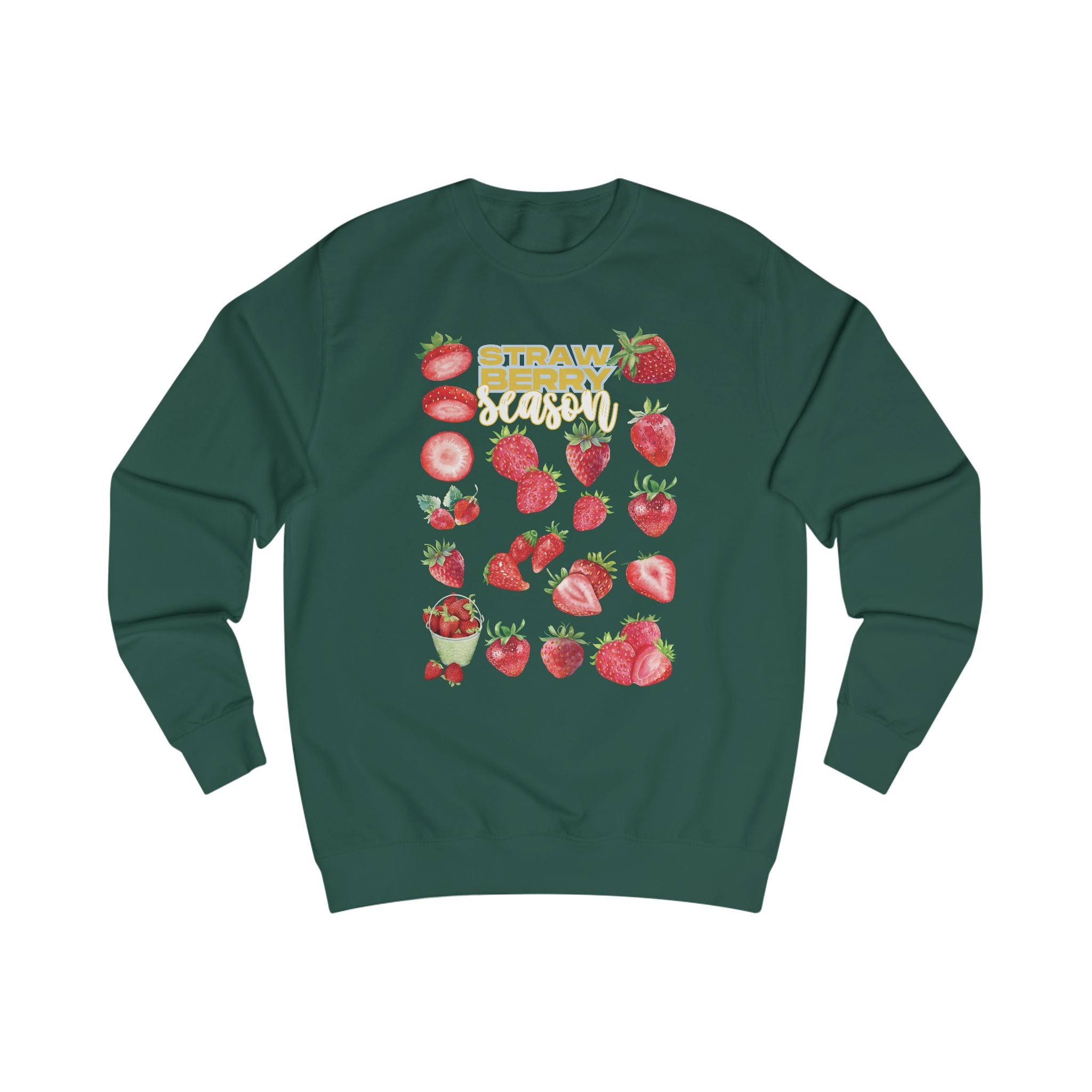Strawberry Season Unisex Sweatshirt, Cozy Fruit Design Top, Spring Fashion, Gift for Food Lovers, Strawberry Lover Sweatshirt