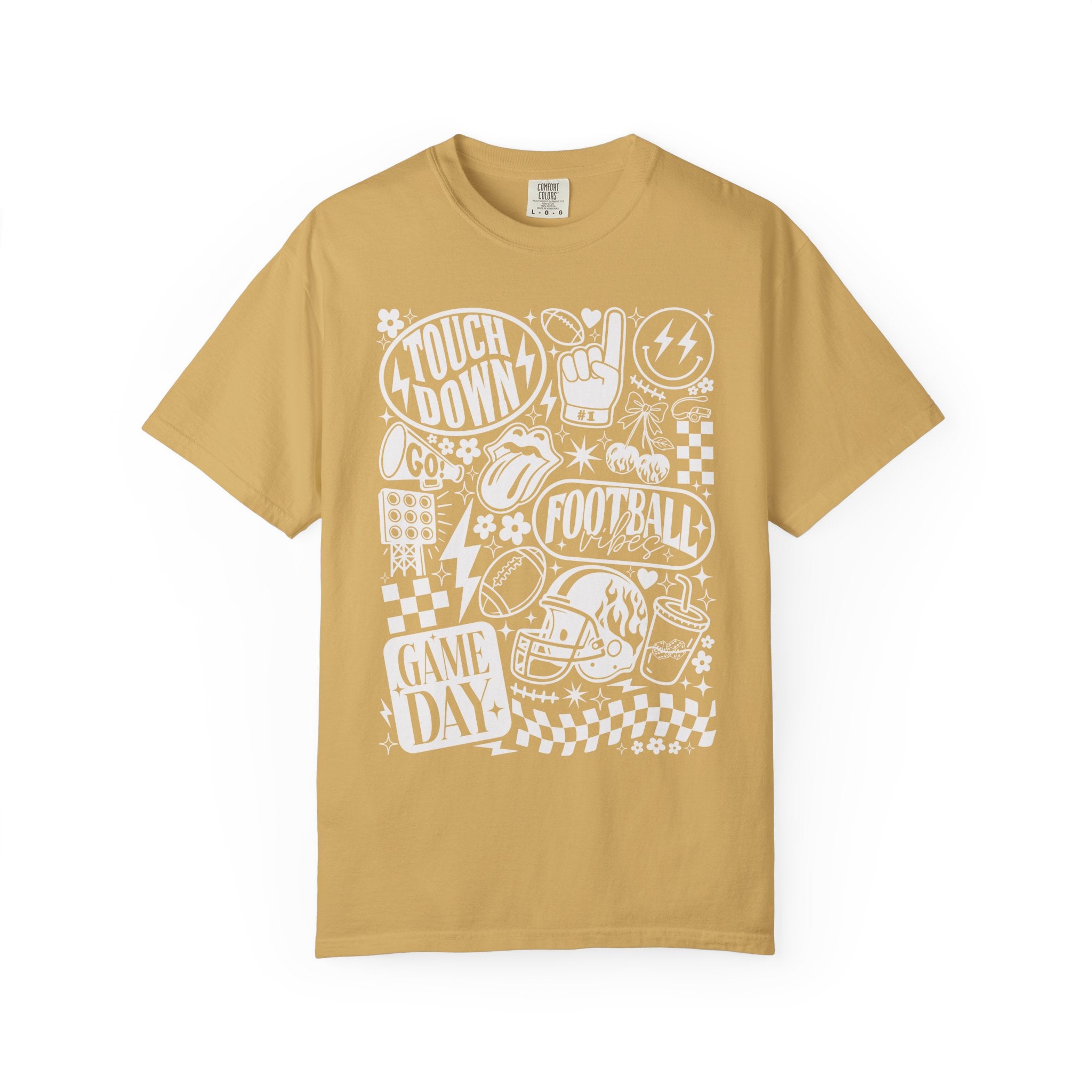 Football Season Tee Touchdown Unique Graphic Garment-Dyed 100% cotton T-Shirt