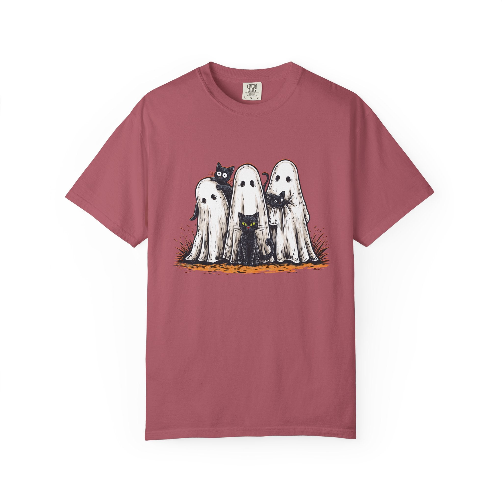 Cute Ghostly Friends T-Shirt - Vintage Style Graphic Halloween Tee
