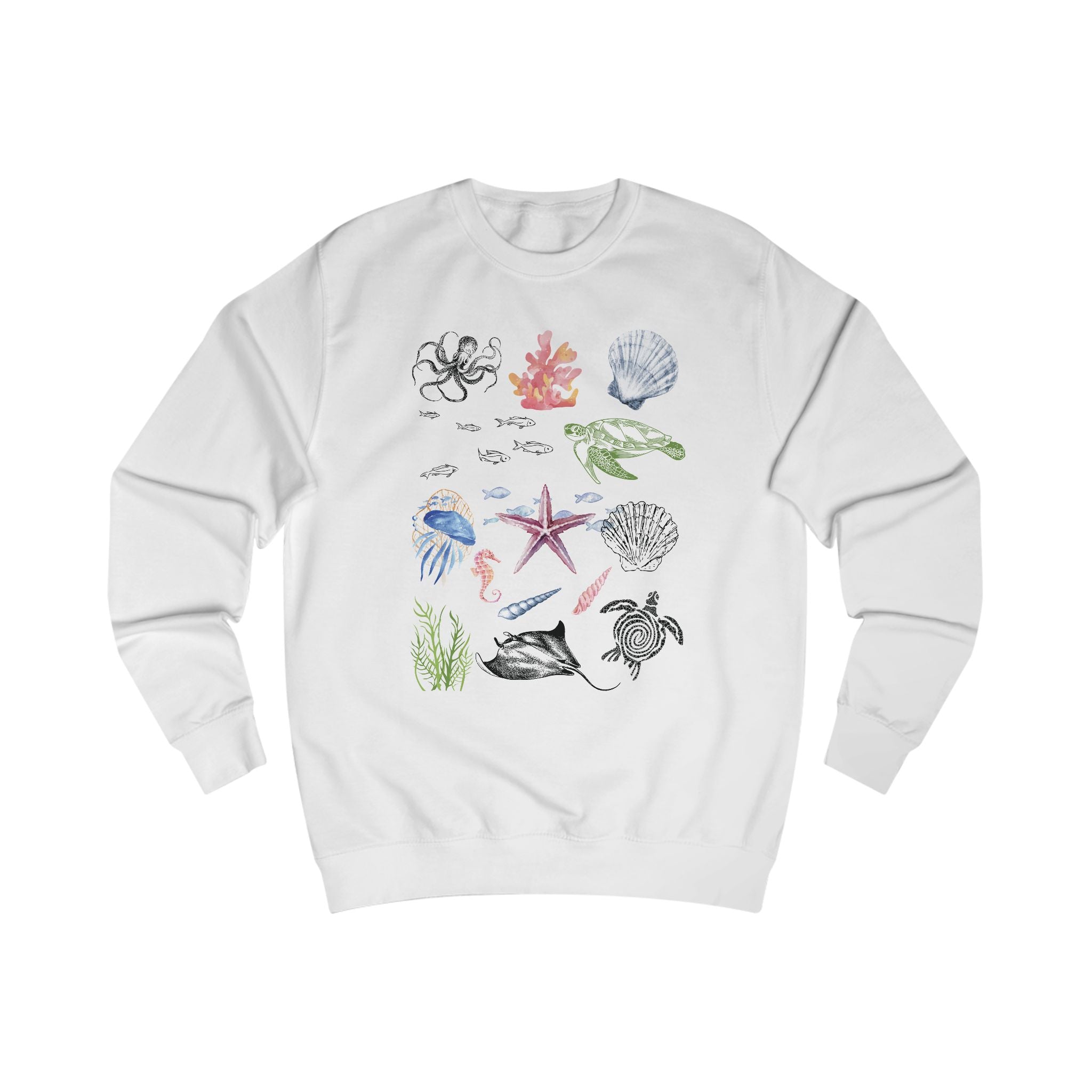 Ocean-Inspired Unisex Sweatshirt, Beach Lover Gift, Casual Wear, Nature Art Apparel, Nautical Sweatshirt