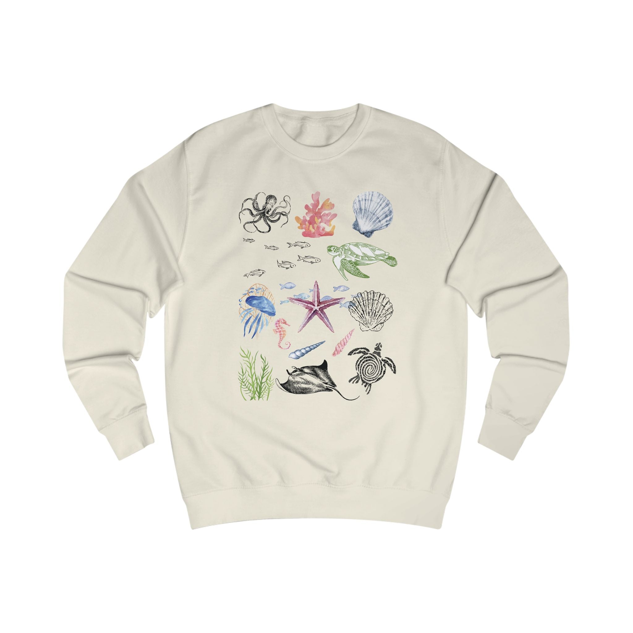 Ocean-Inspired Unisex Sweatshirt, Beach Lover Gift, Casual Wear, Nature Art Apparel, Nautical Sweatshirt