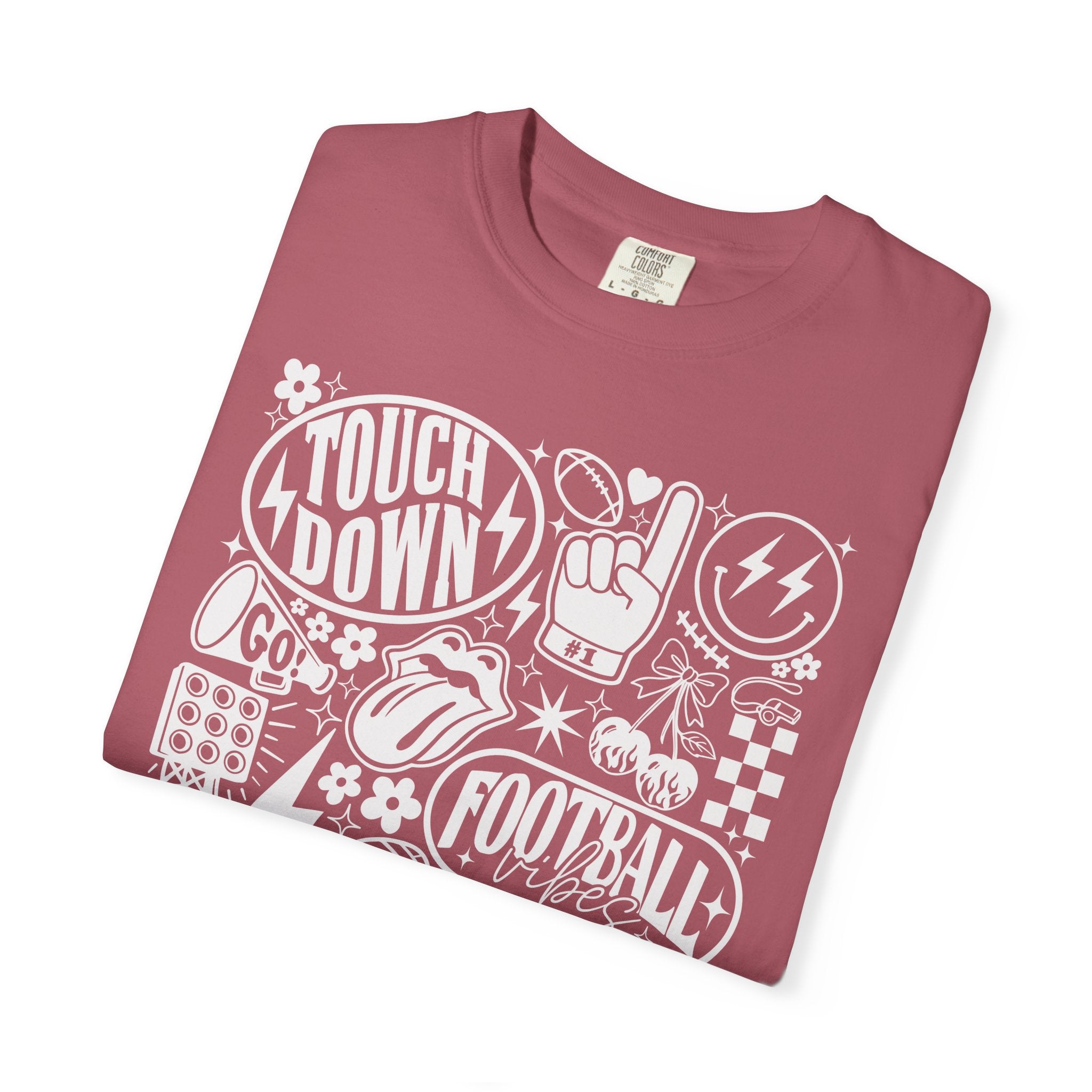 Football Season Tee Touchdown Unique Graphic Garment-Dyed 100% cotton T-Shirt