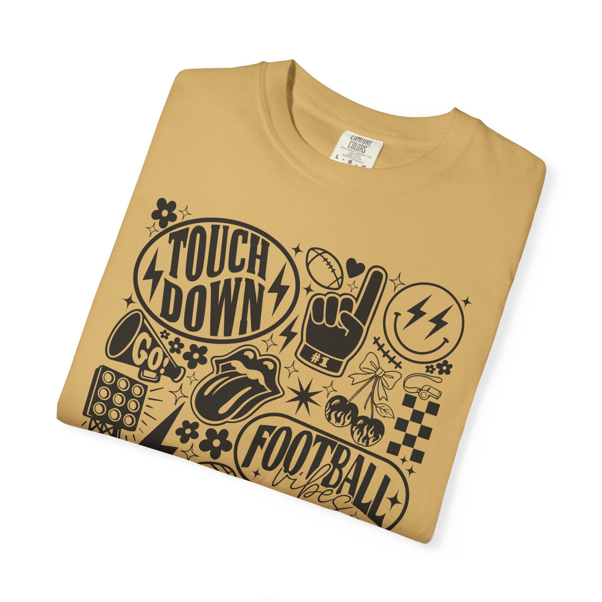 Football Game Day Comfort Colors Unisex Garment-Dyed 100% cotton T-shirtT-shirt, Unisex Sports Tee, Touchdown Apparel, Perfect for Tailgating, Gift for Sports Fans, Casual Wear