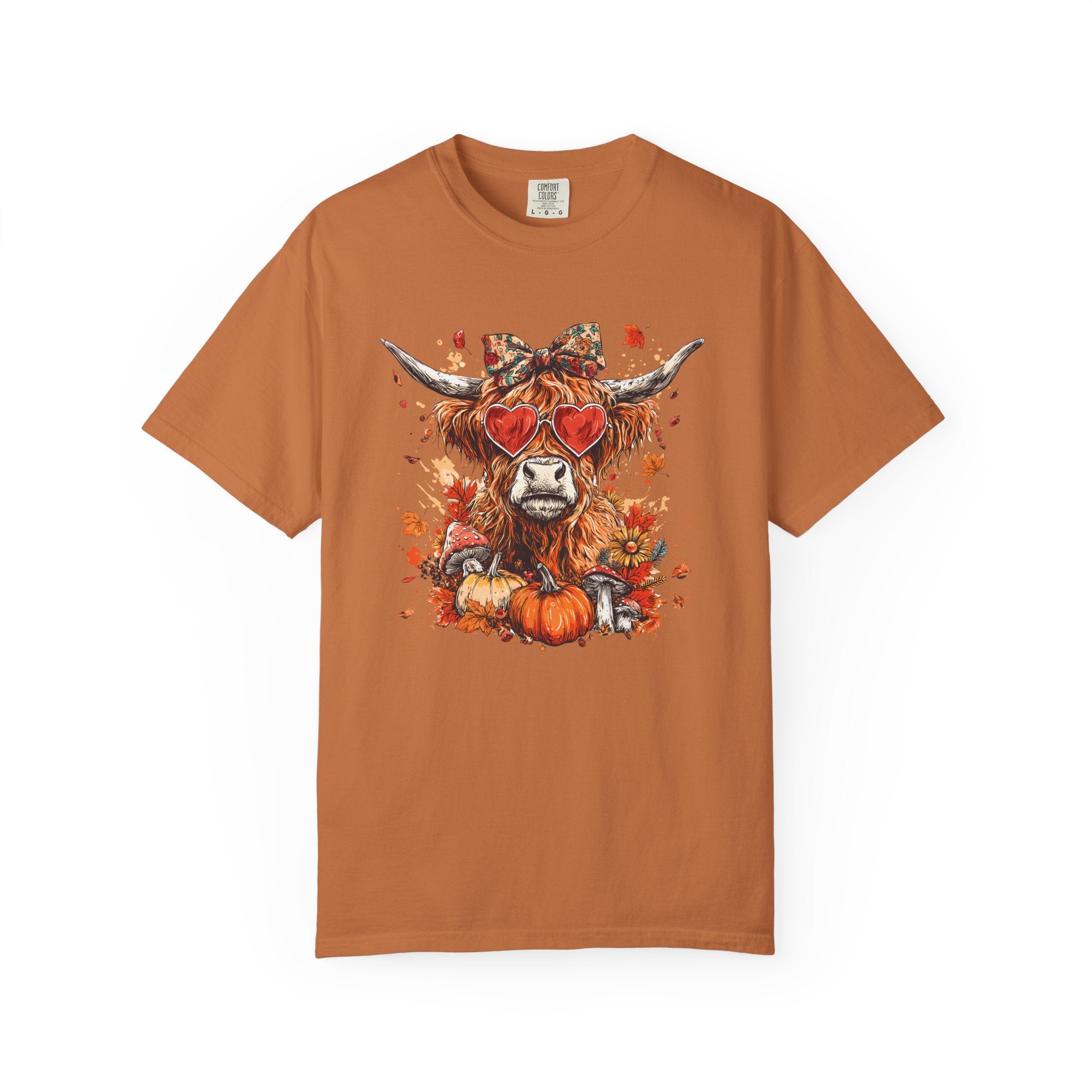 Autumn Highland Cow T-Shirt, Cute Fall Shirt, Unisex Graphic Tee, Harvest Gift, Cozy Sweatshirt Alternative