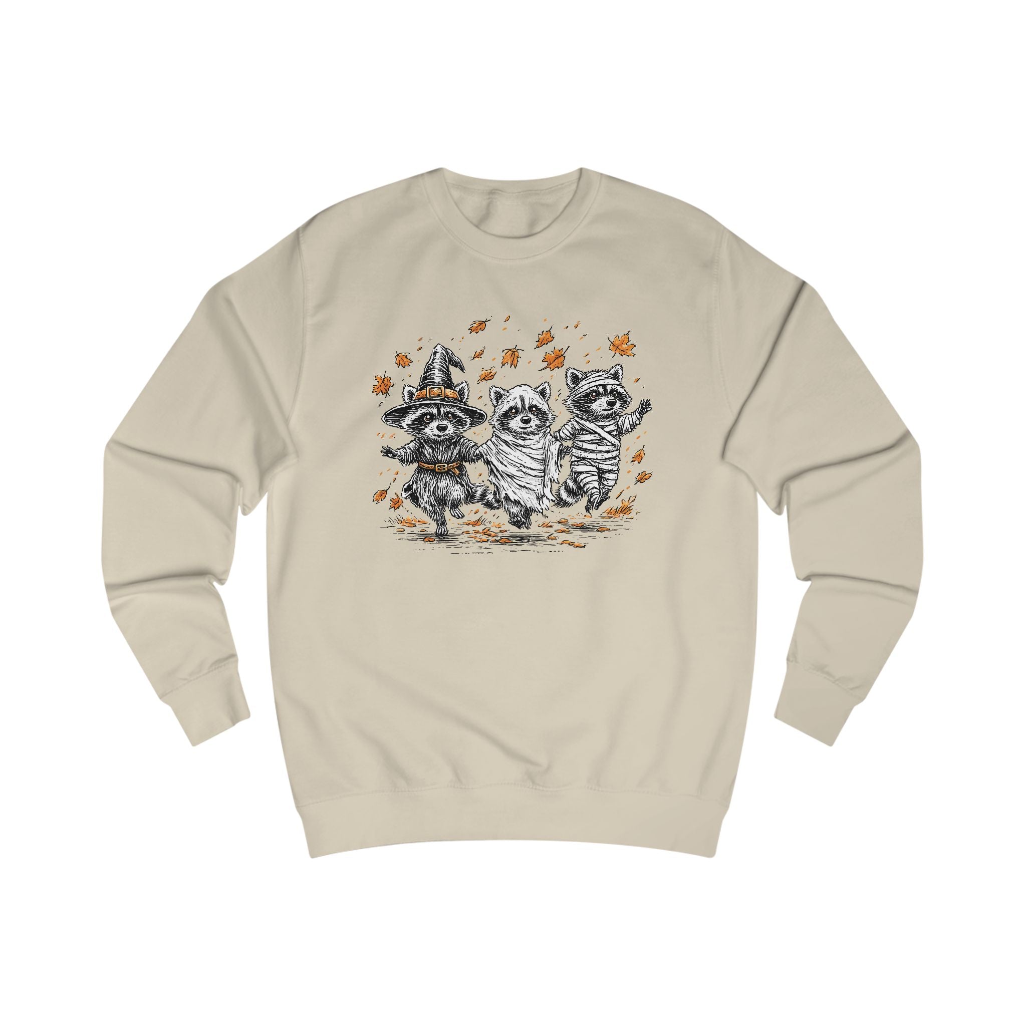 Autumn Whimsical Adorable Halloween Raccoons Unisex Sweatshirt