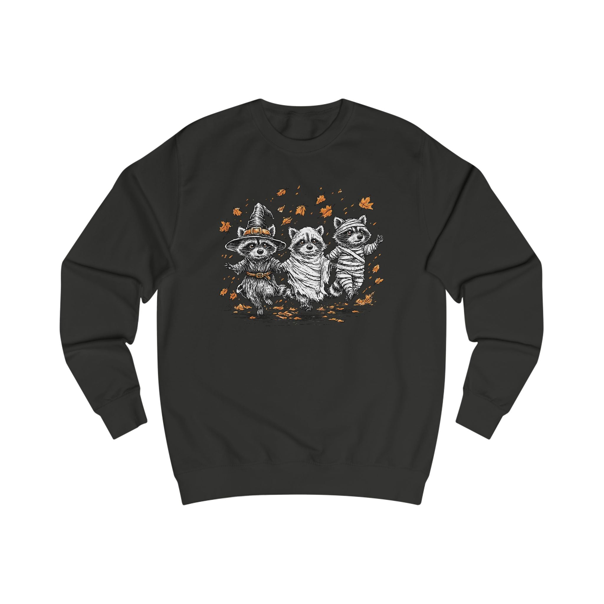 Autumn Whimsical Adorable Halloween Raccoons Unisex Sweatshirt