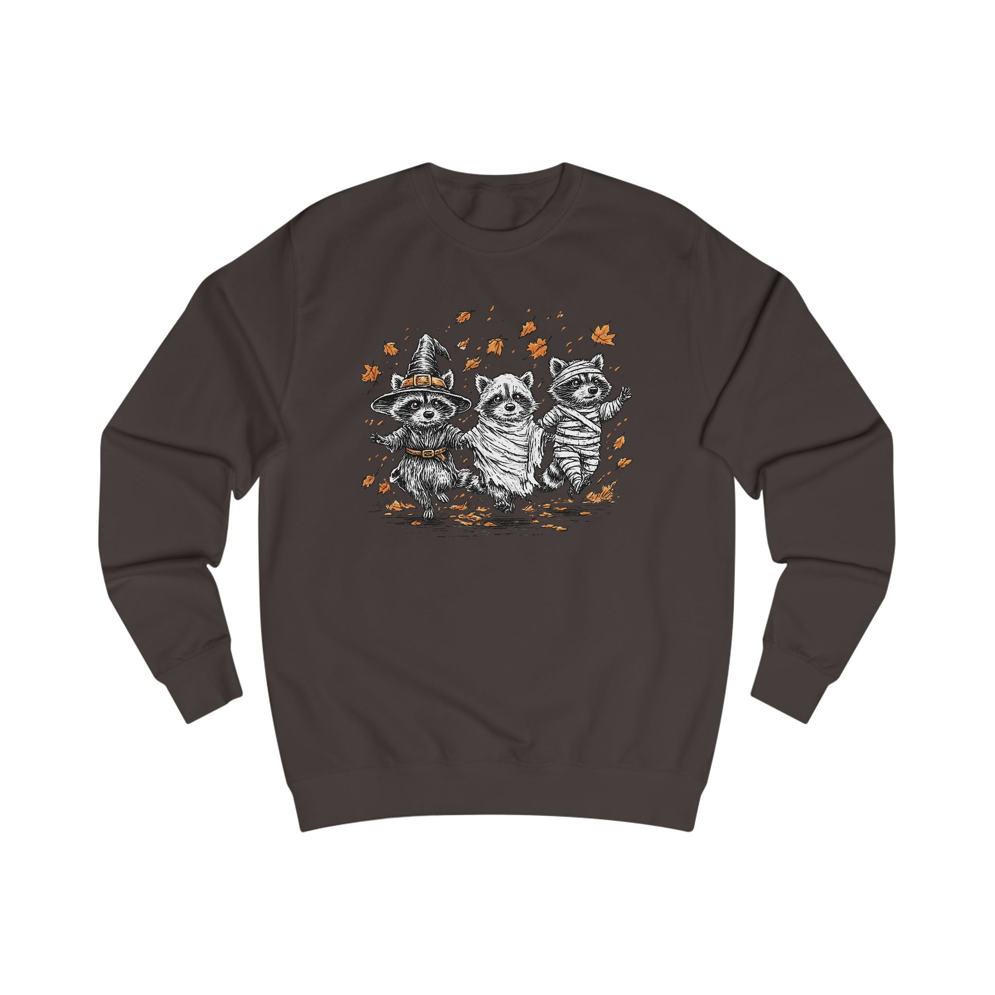 Autumn Whimsical Adorable Halloween Raccoons Unisex Sweatshirt