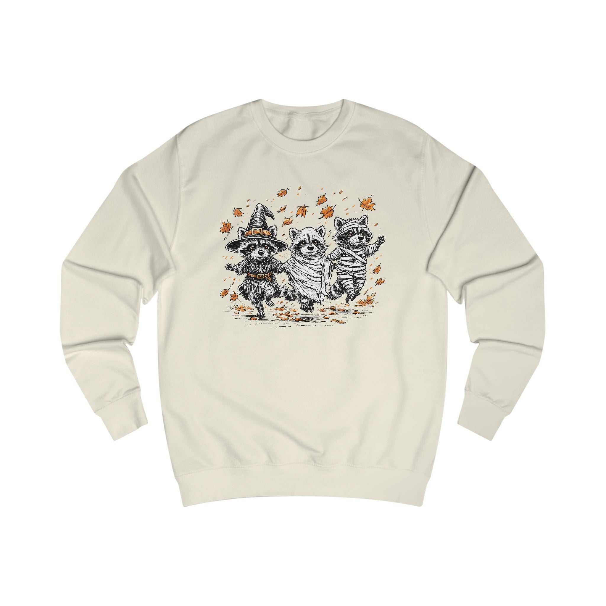 Autumn Whimsical Adorable Halloween Raccoons Unisex Sweatshirt