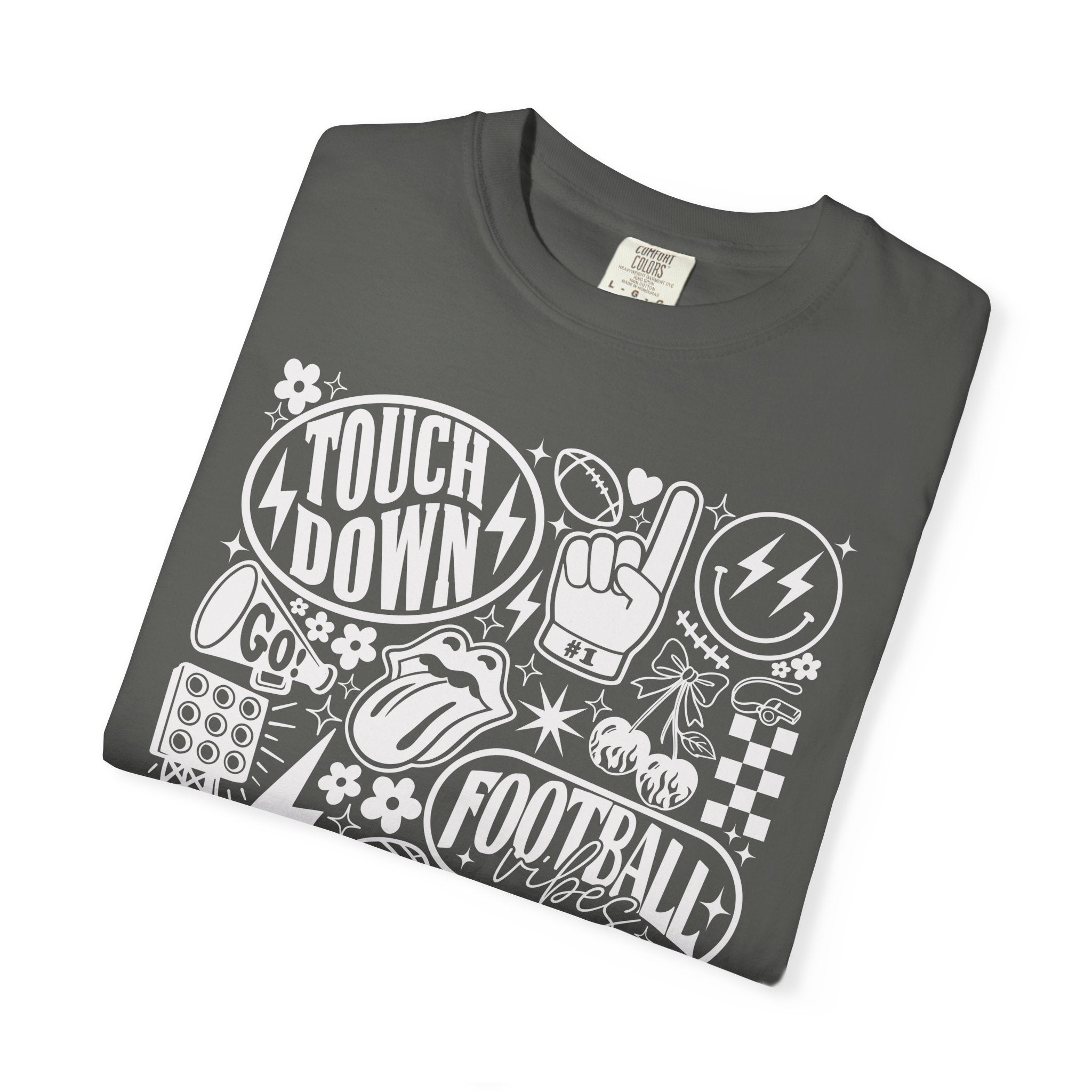Football Season Tee Touchdown Unique Graphic Garment-Dyed 100% cotton T-Shirt