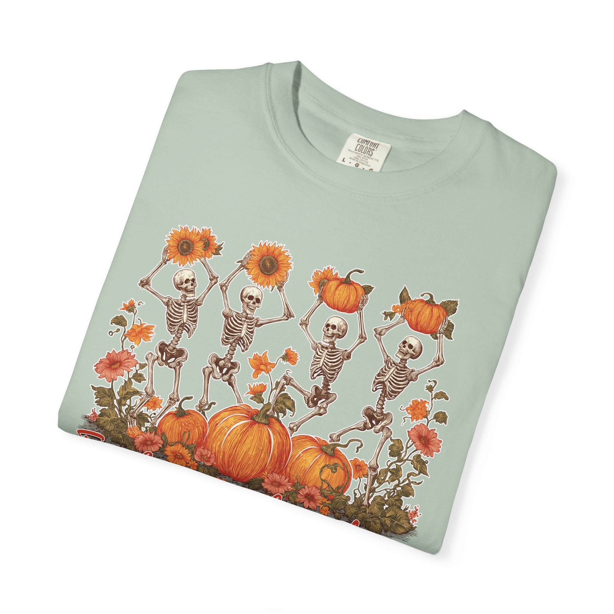 Fall Vibes Skeleton Pumpkin Comfort Colors Garment-dyed 100% cotton T-Shirt