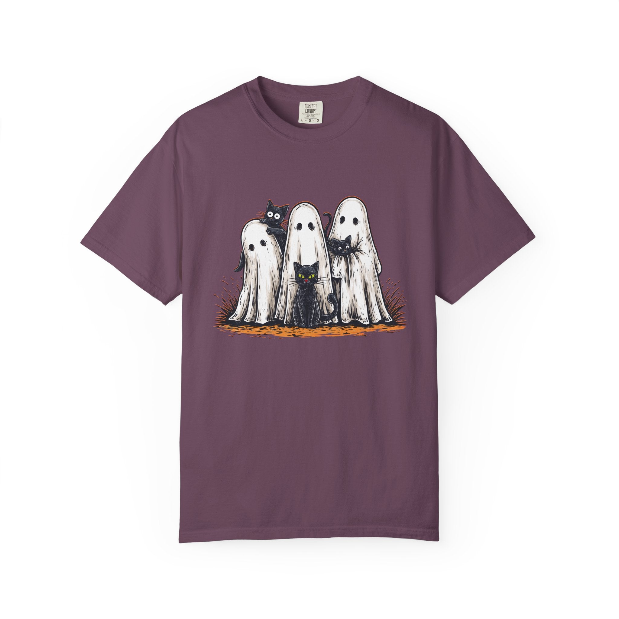 Cute Ghostly Friends T-Shirt - Vintage Style Graphic Halloween Tee