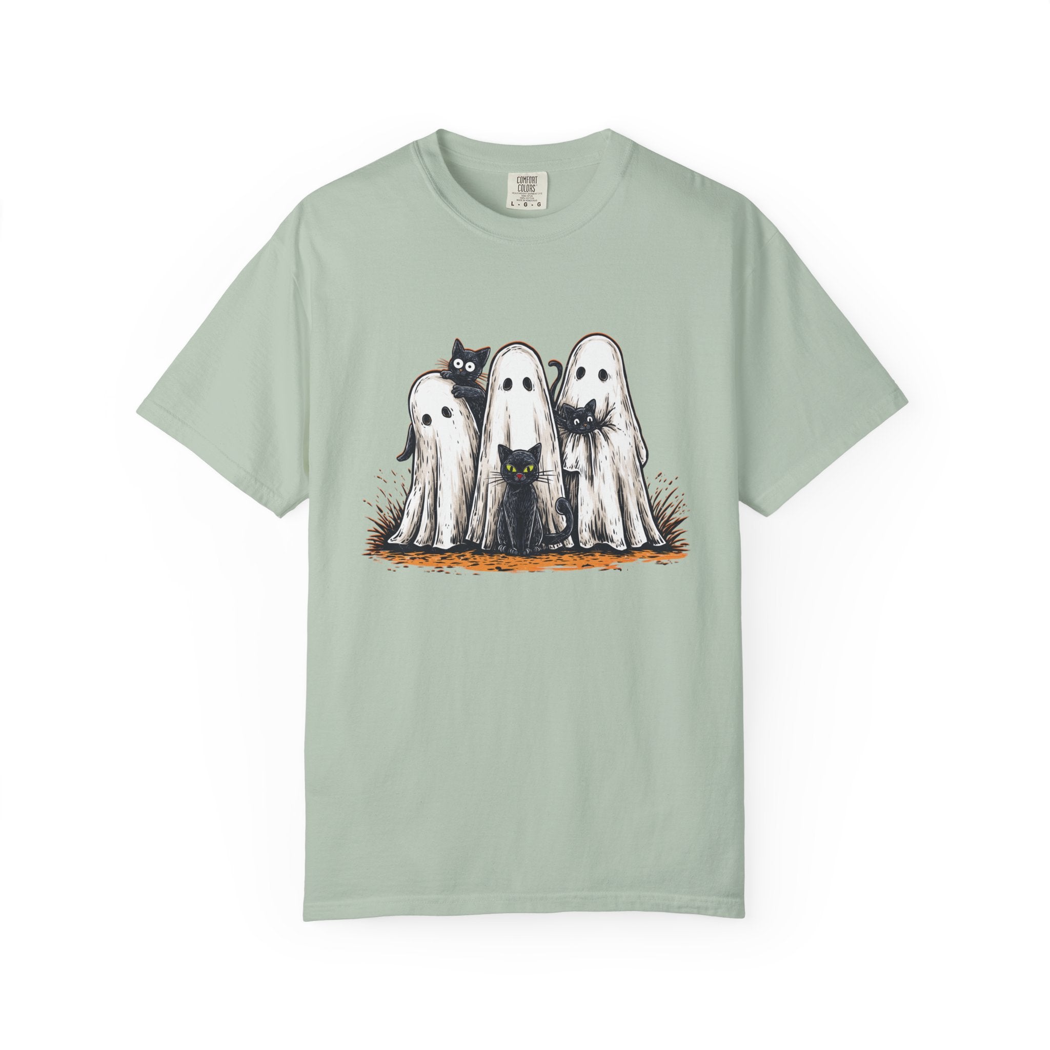 Cute Ghostly Friends T-Shirt - Vintage Style Graphic Halloween Tee