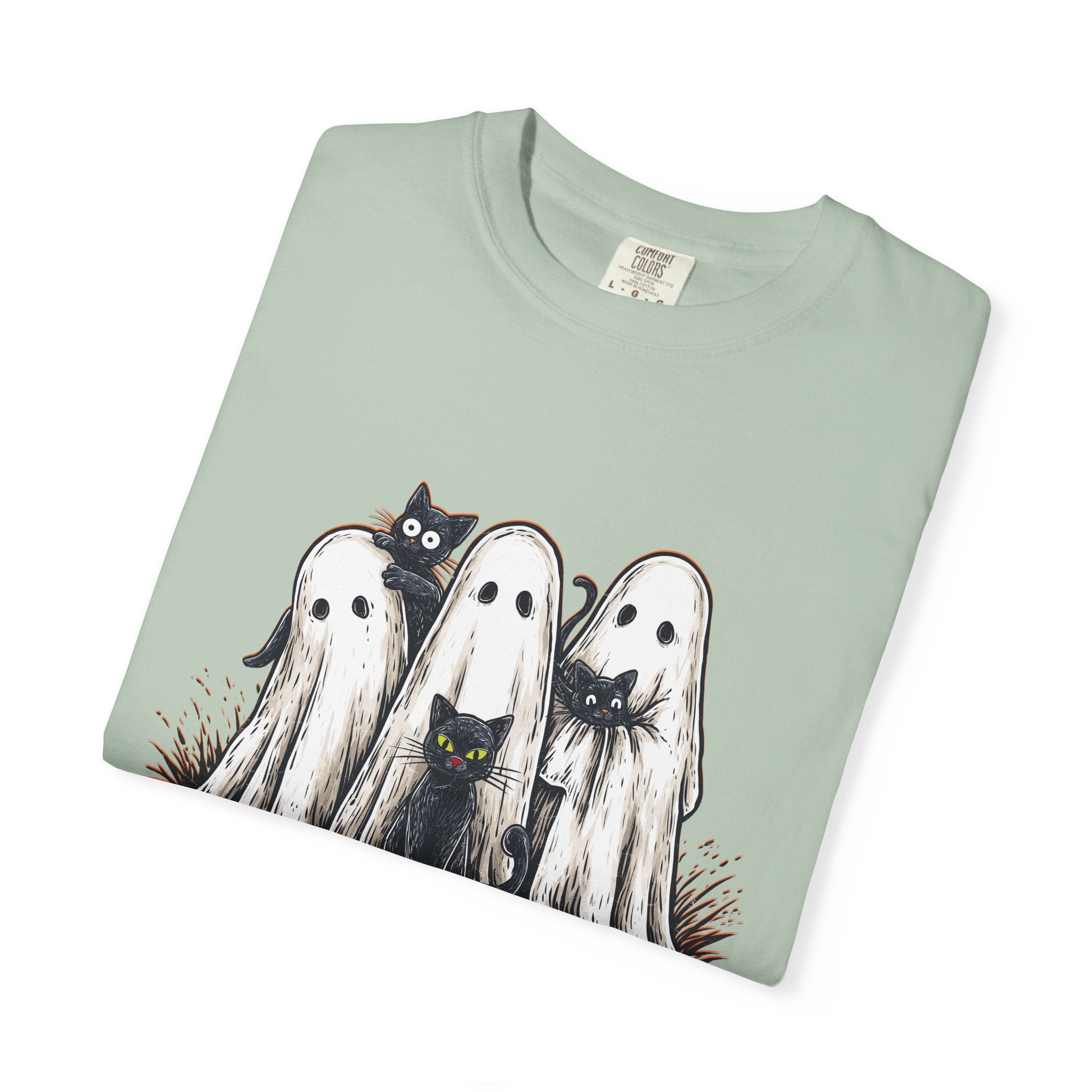 Cute Ghostly Friends T-Shirt - Vintage Style Graphic Halloween Tee
