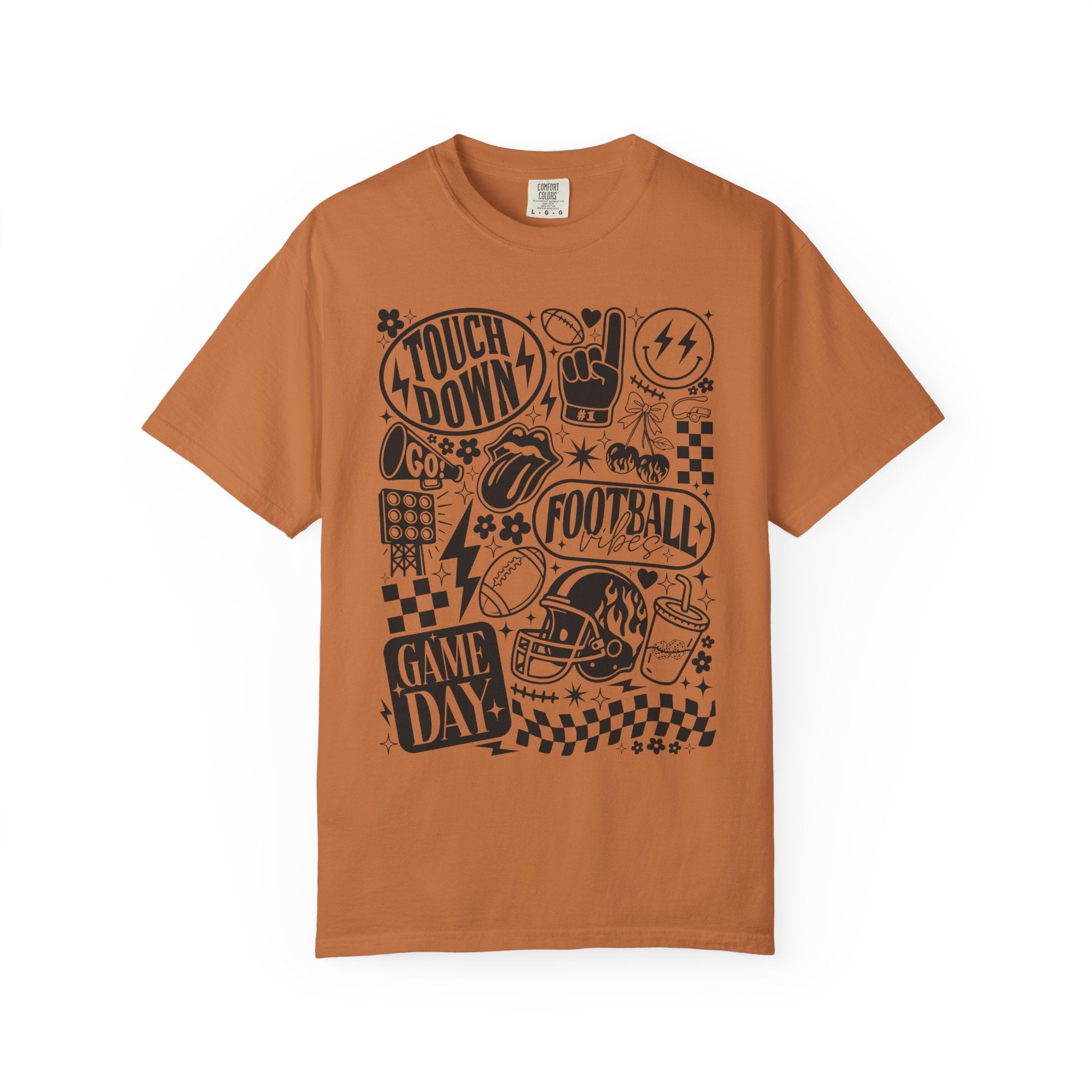 Football Game Day Comfort Colors Unisex Garment-Dyed 100% cotton T-shirtT-shirt, Unisex Sports Tee, Touchdown Apparel, Perfect for Tailgating, Gift for Sports Fans, Casual Wear
