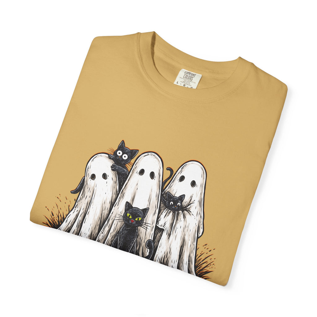 Cute Ghostly Friends T-Shirt - Vintage Style Graphic Halloween Tee