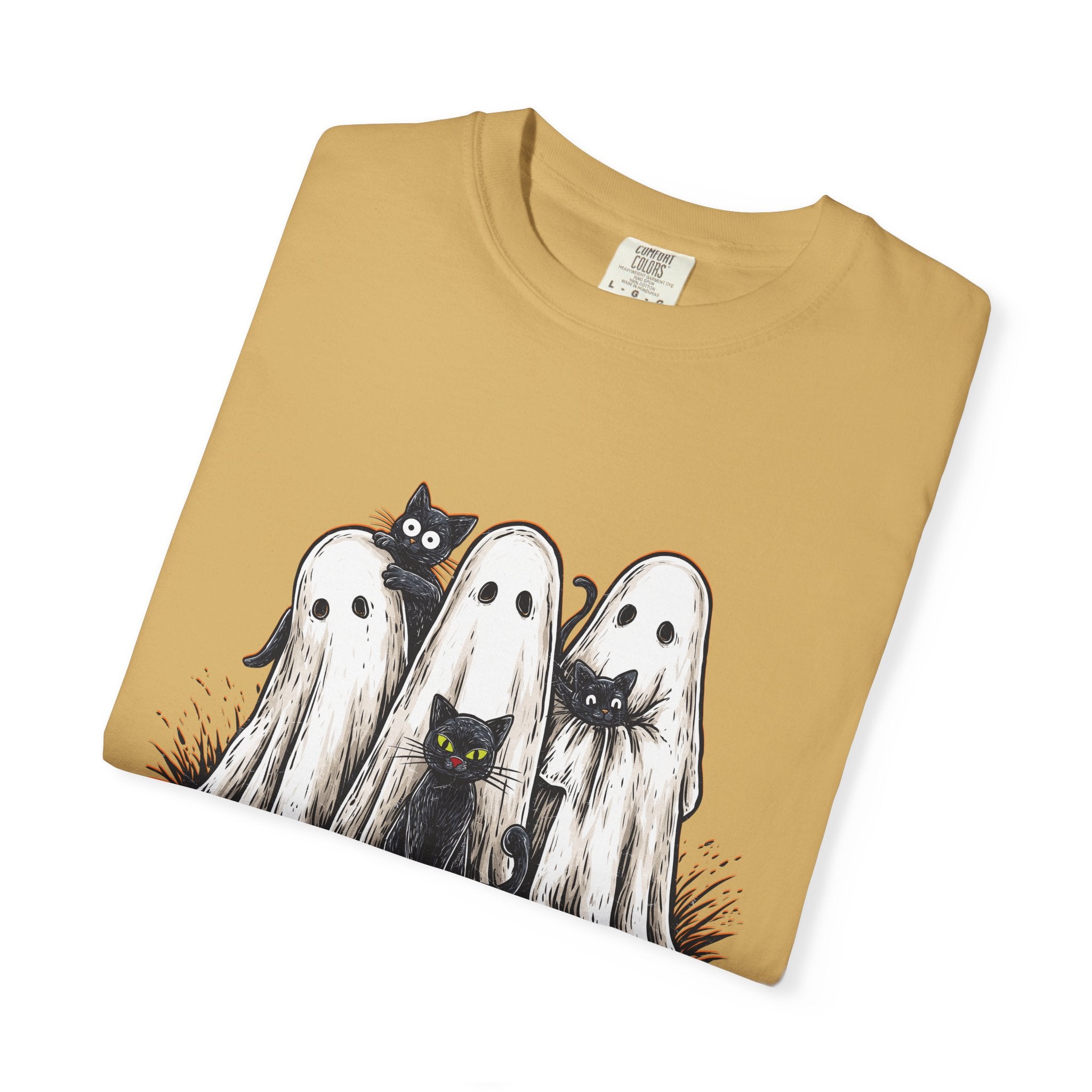 Cute Ghostly Friends T-Shirt - Vintage Style Graphic Halloween Tee