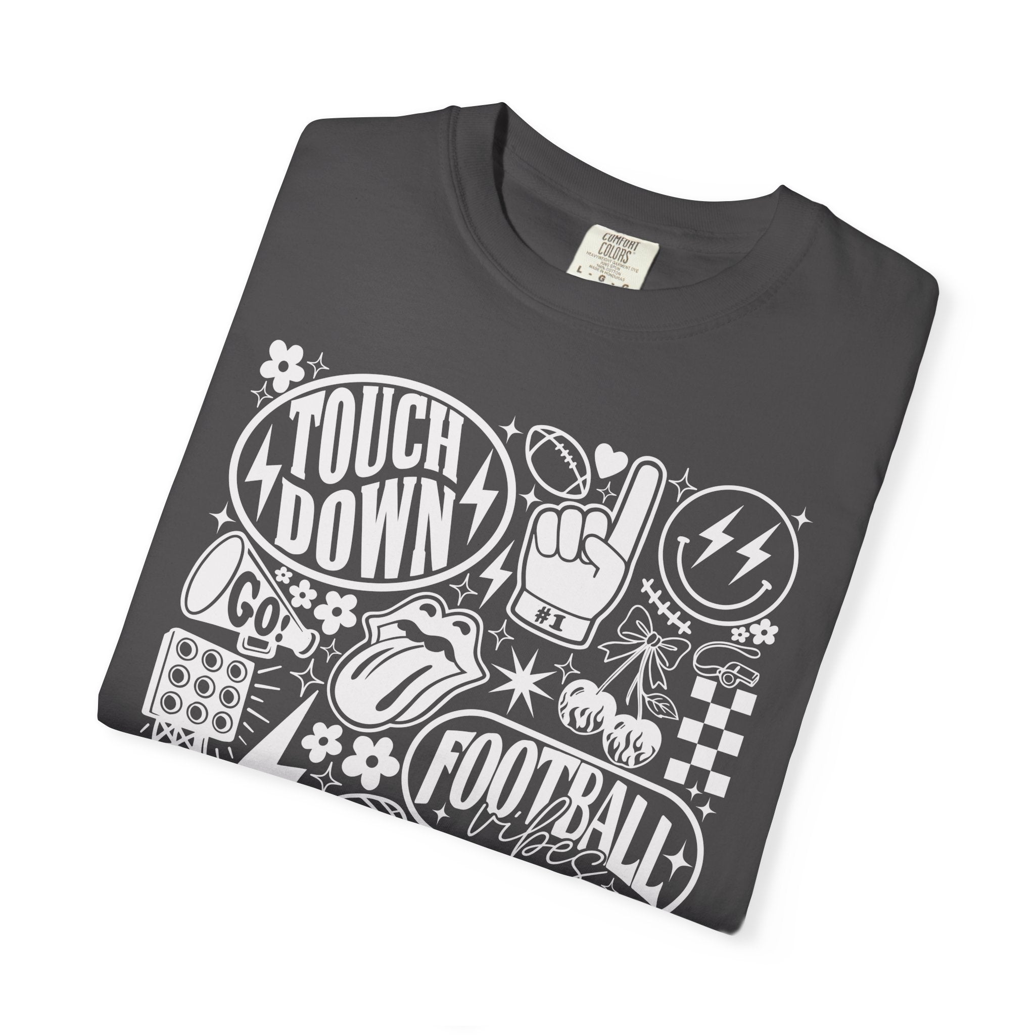 Football Season Tee Touchdown Unique Graphic Garment-Dyed 100% cotton T-Shirt