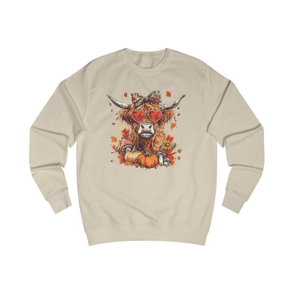Autumn Vibes Highland Cow Unisex Sweatshirt, Cozy Fall Sweater, Harvest Fashion, Unique Gift, Halloween Apparel, Pumpkin Sweatshirt