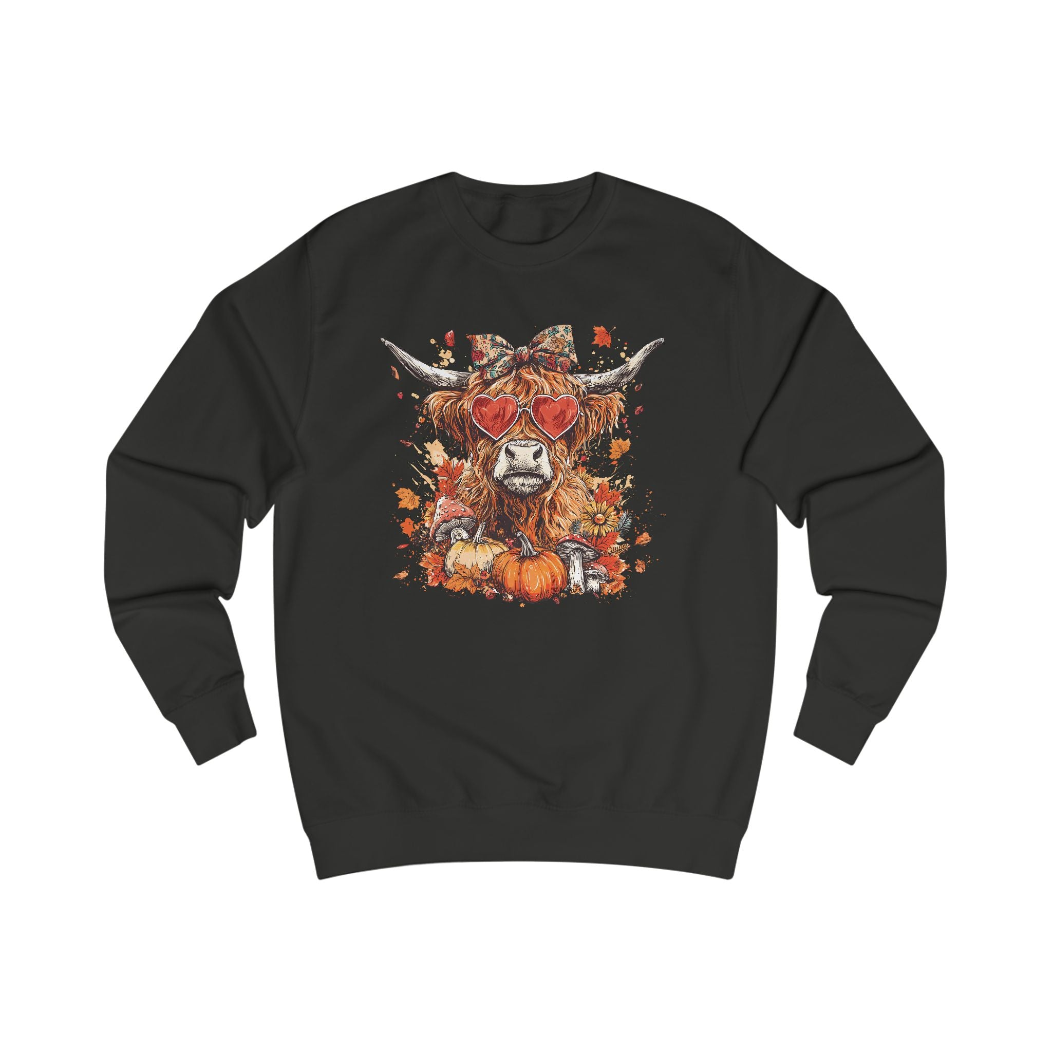Autumn Vibes Highland Cow Unisex Sweatshirt, Cozy Fall Sweater, Harvest Fashion, Unique Gift, Halloween Apparel, Pumpkin Sweatshirt