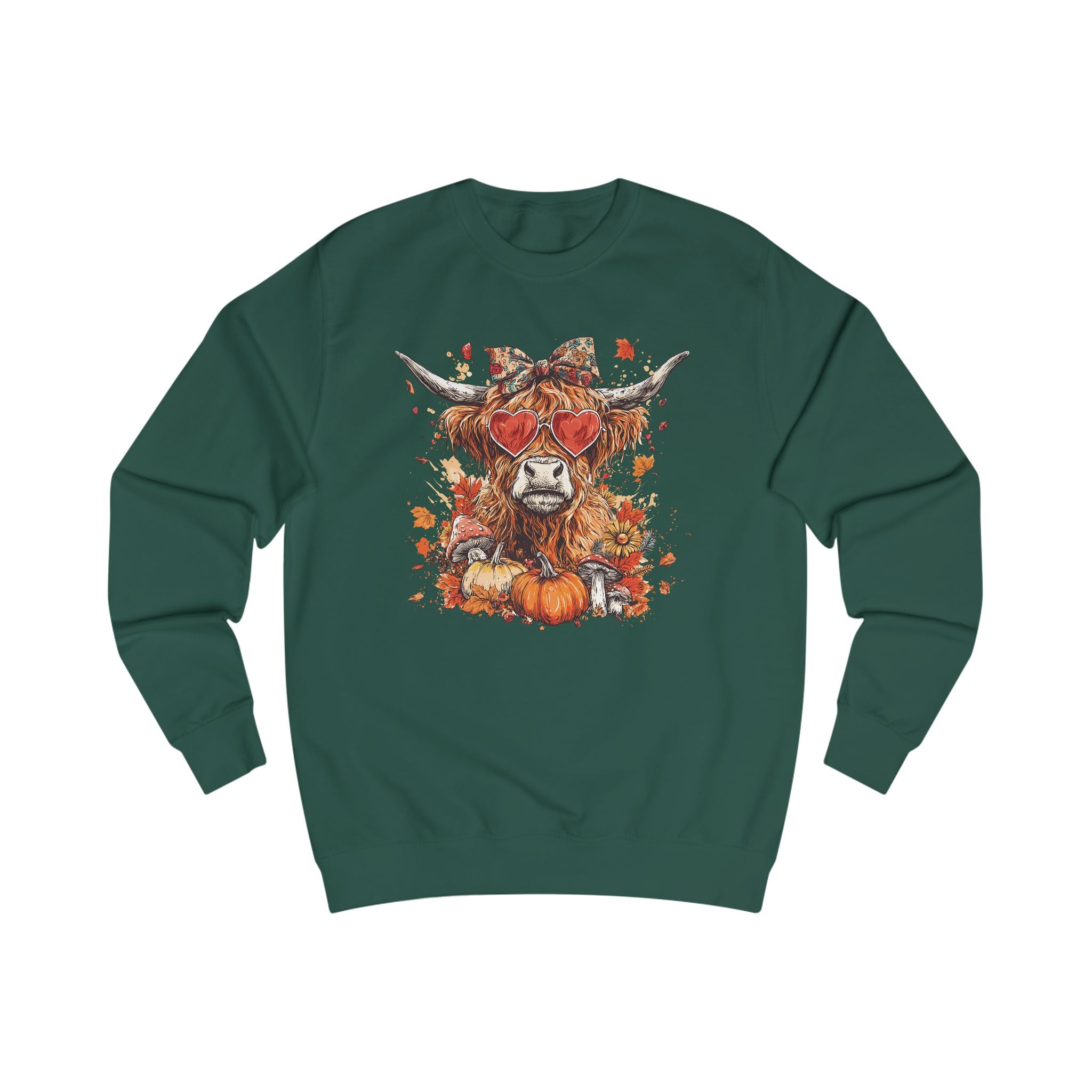 Autumn Vibes Highland Cow Unisex Sweatshirt, Cozy Fall Sweater, Harvest Fashion, Unique Gift, Halloween Apparel, Pumpkin Sweatshirt