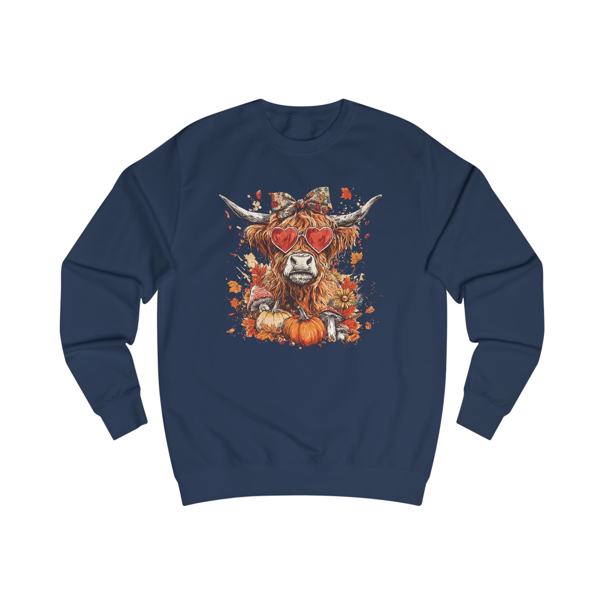 Autumn Vibes Highland Cow Unisex Sweatshirt, Cozy Fall Sweater, Harvest Fashion, Unique Gift, Halloween Apparel, Pumpkin Sweatshirt