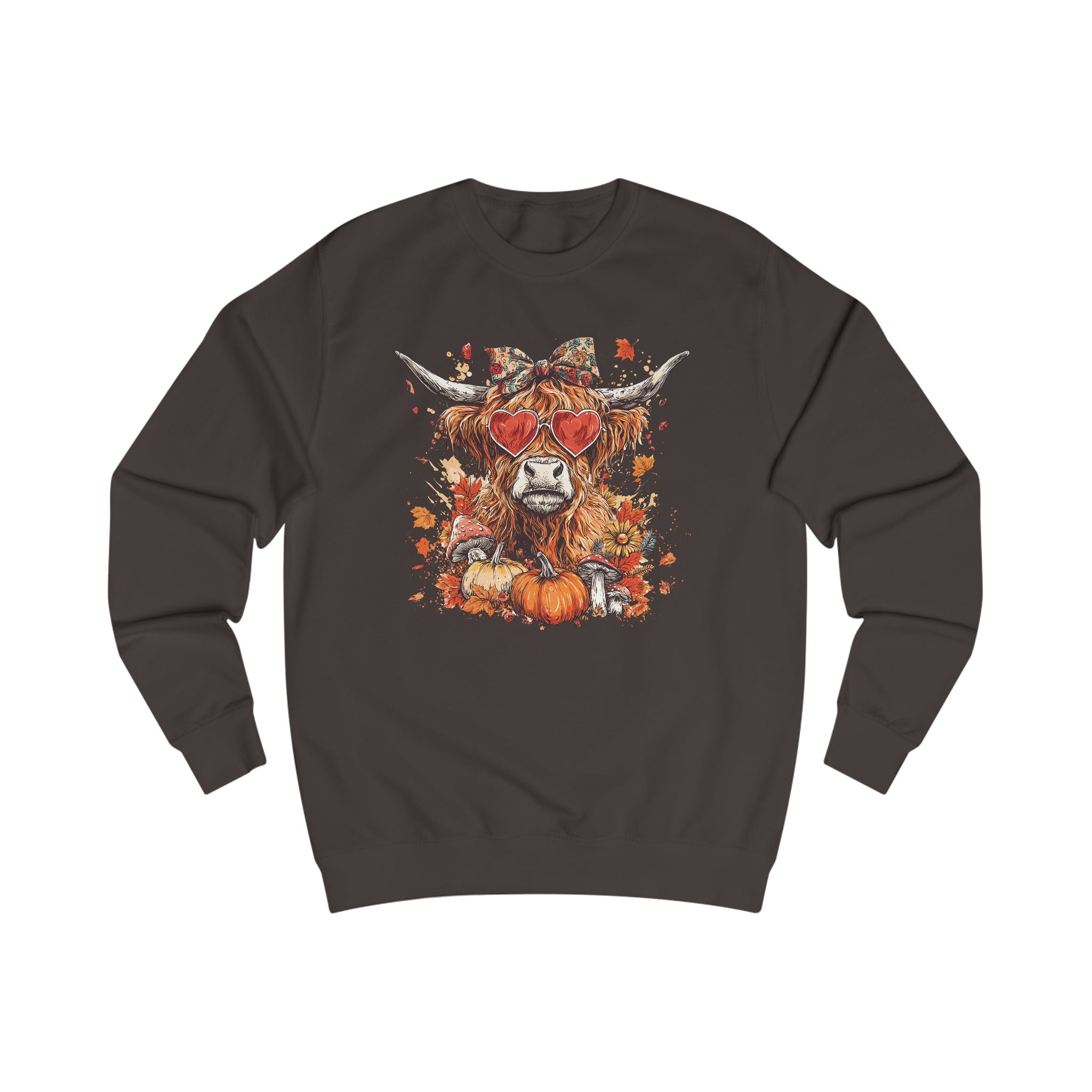 Autumn Vibes Highland Cow Unisex Sweatshirt, Cozy Fall Sweater, Harvest Fashion, Unique Gift, Halloween Apparel, Pumpkin Sweatshirt
