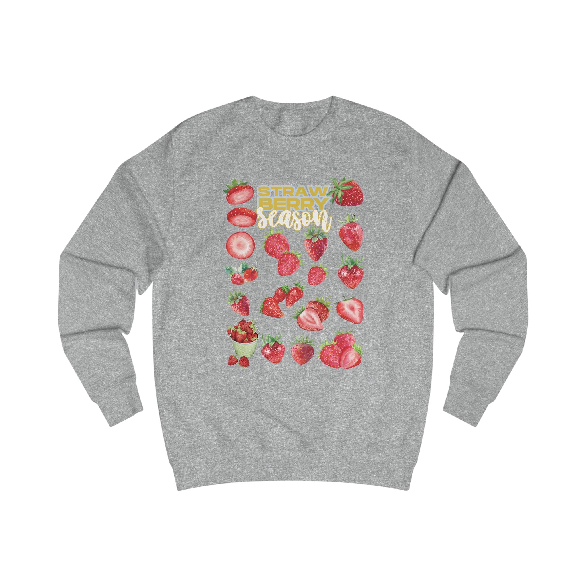 Strawberry Season Unisex Sweatshirt, Cozy Fruit Design Top, Spring Fashion, Gift for Food Lovers, Strawberry Lover Sweatshirt