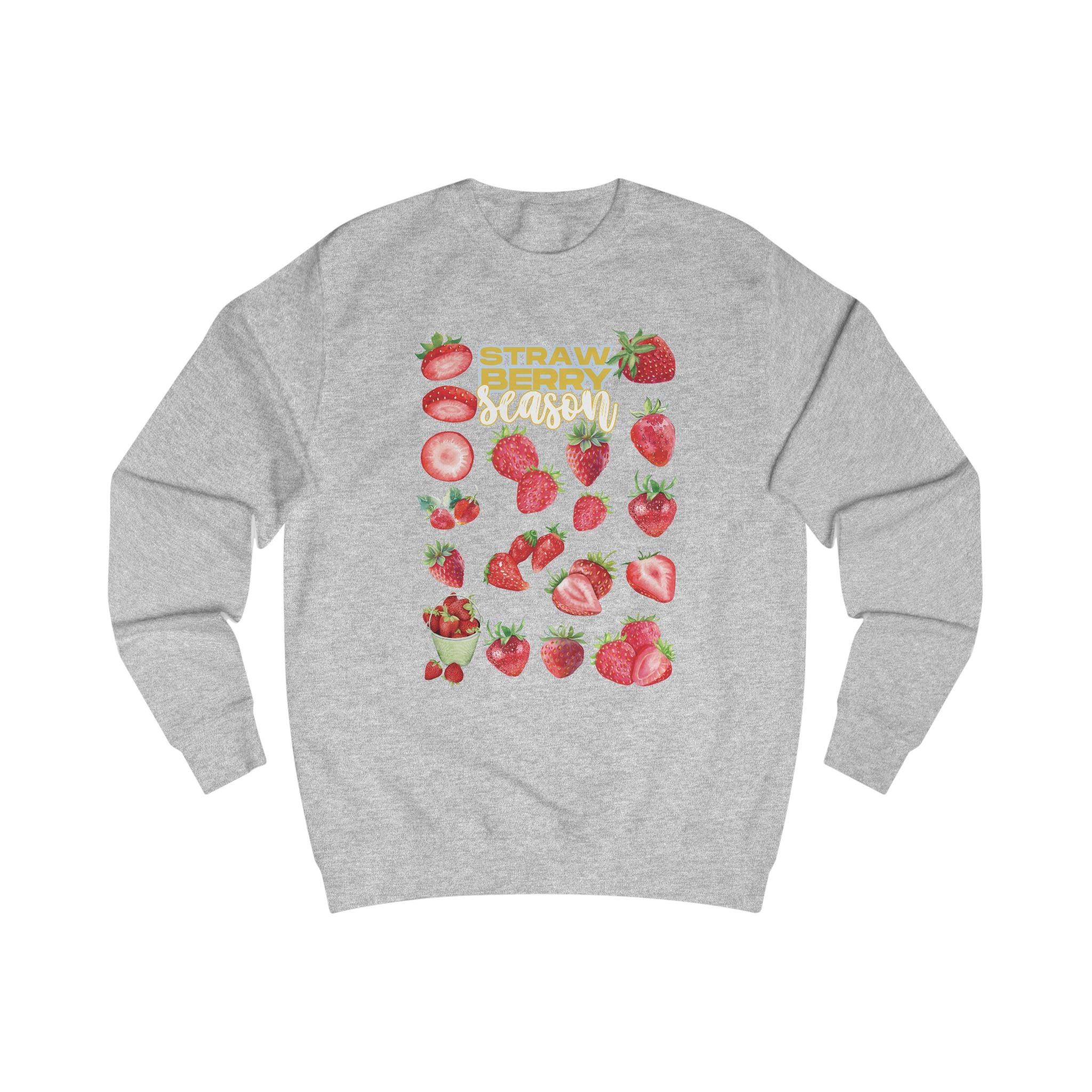 Strawberry Season Unisex Sweatshirt, Cozy Fruit Design Top, Spring Fashion, Gift for Food Lovers, Strawberry Lover Sweatshirt