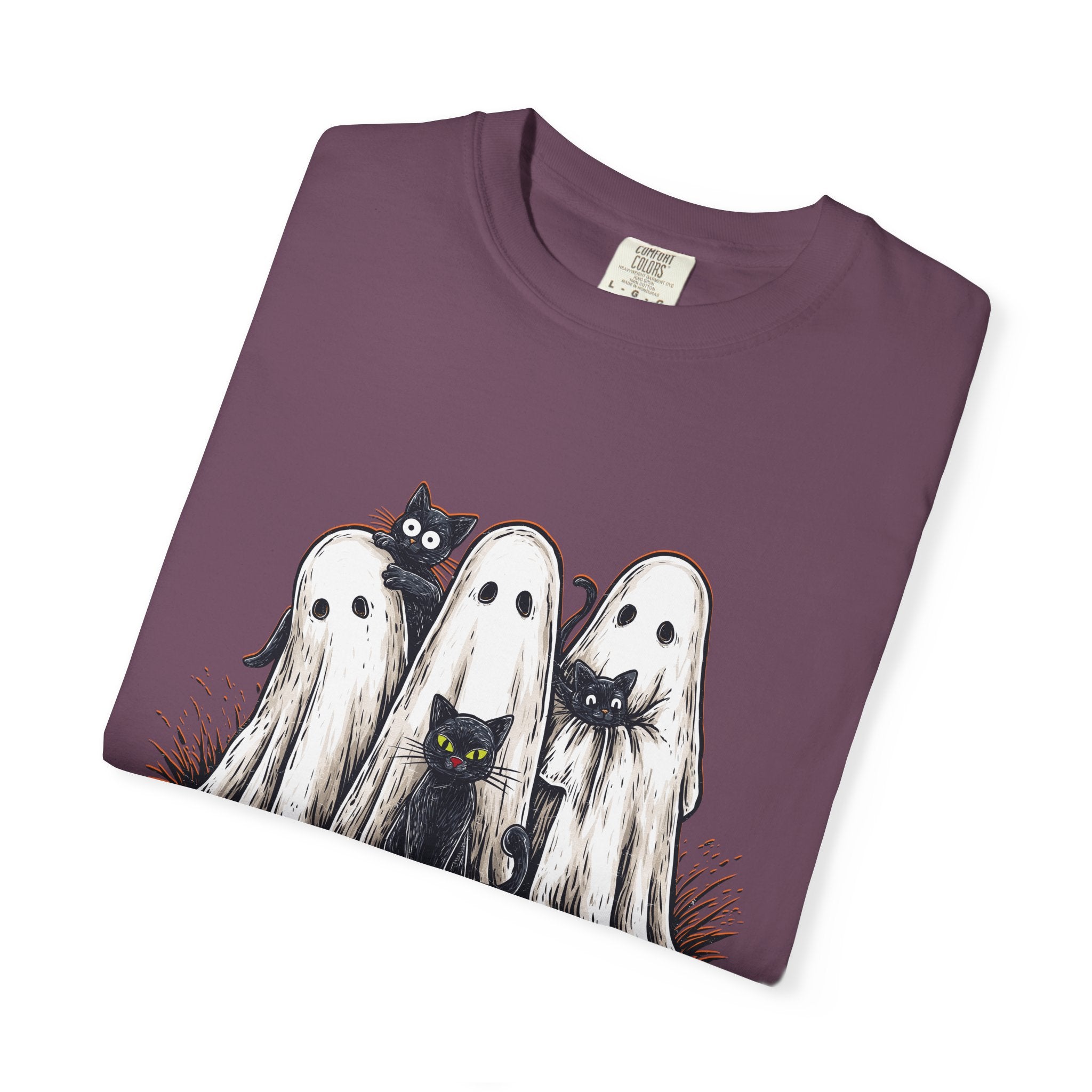 Cute Ghostly Friends T-Shirt - Vintage Style Graphic Halloween Tee