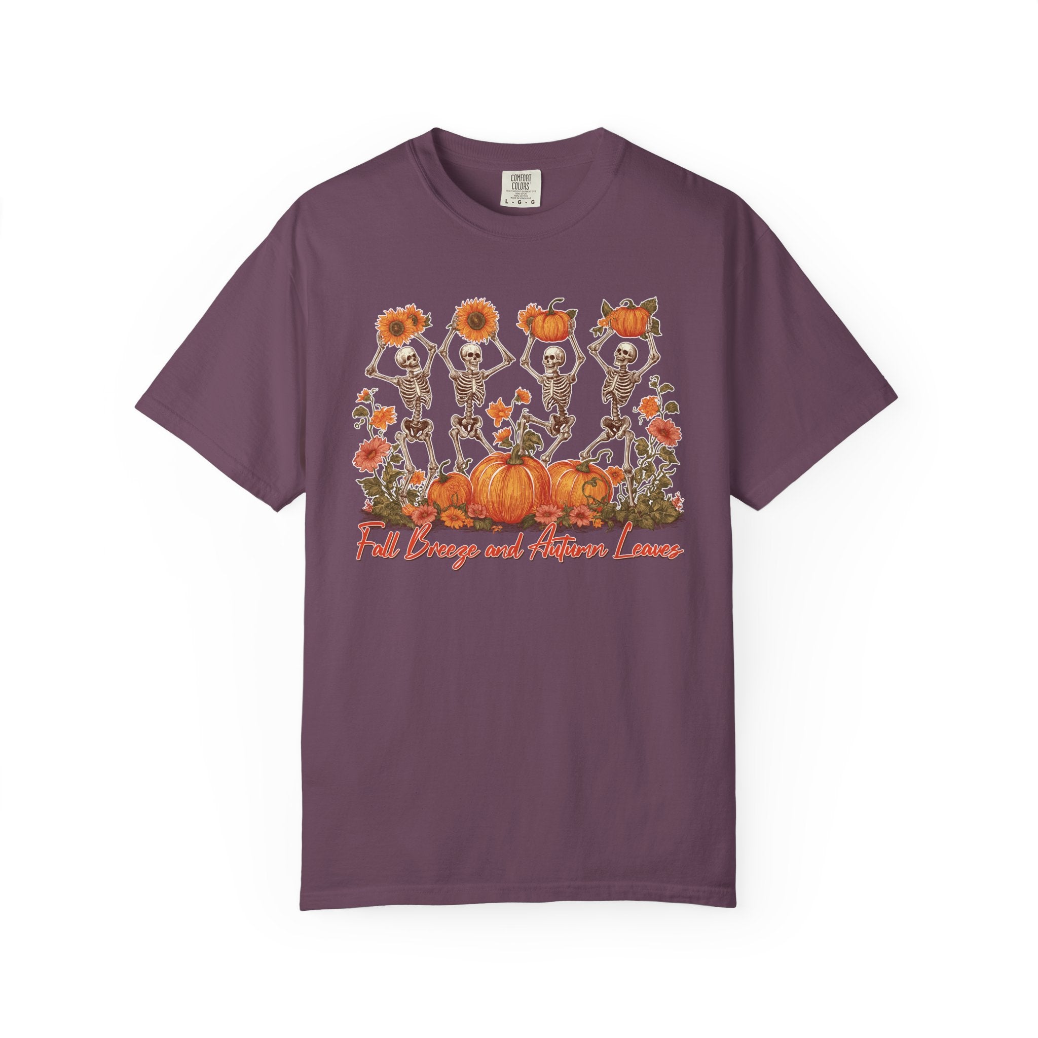 Fall Vibes Skeleton Pumpkin Comfort Colors Garment-dyed 100% cotton T-Shirt