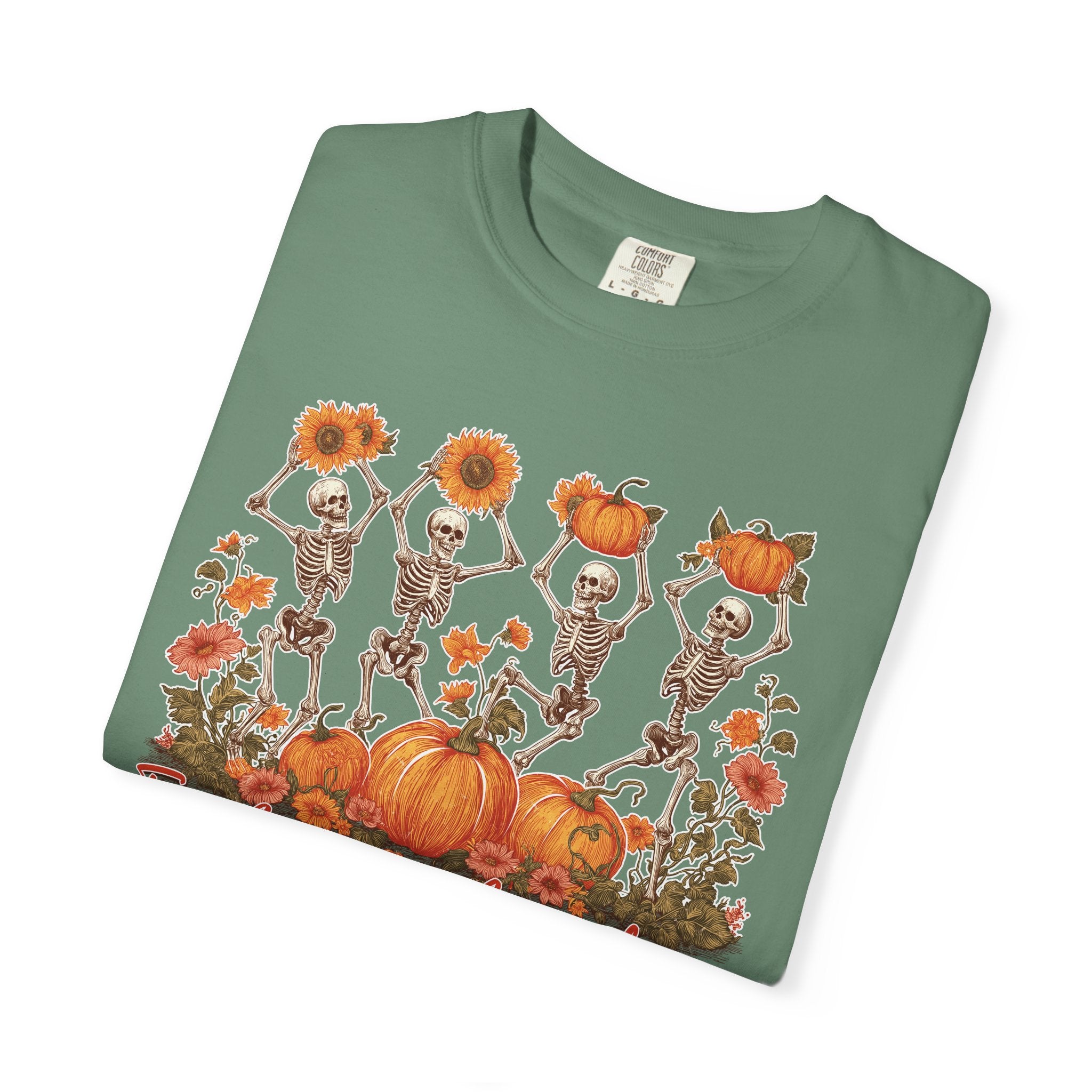 Fall Vibes Skeleton Pumpkin Comfort Colors Garment-dyed 100% cotton T-Shirt