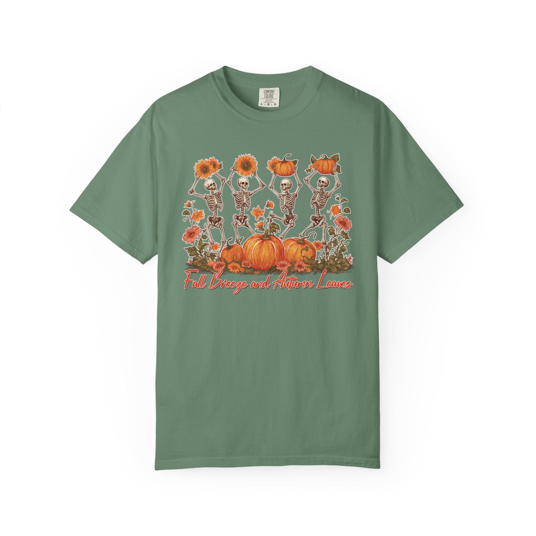 Fall Vibes Skeleton Pumpkin Comfort Colors Garment-dyed 100% cotton T-Shirt