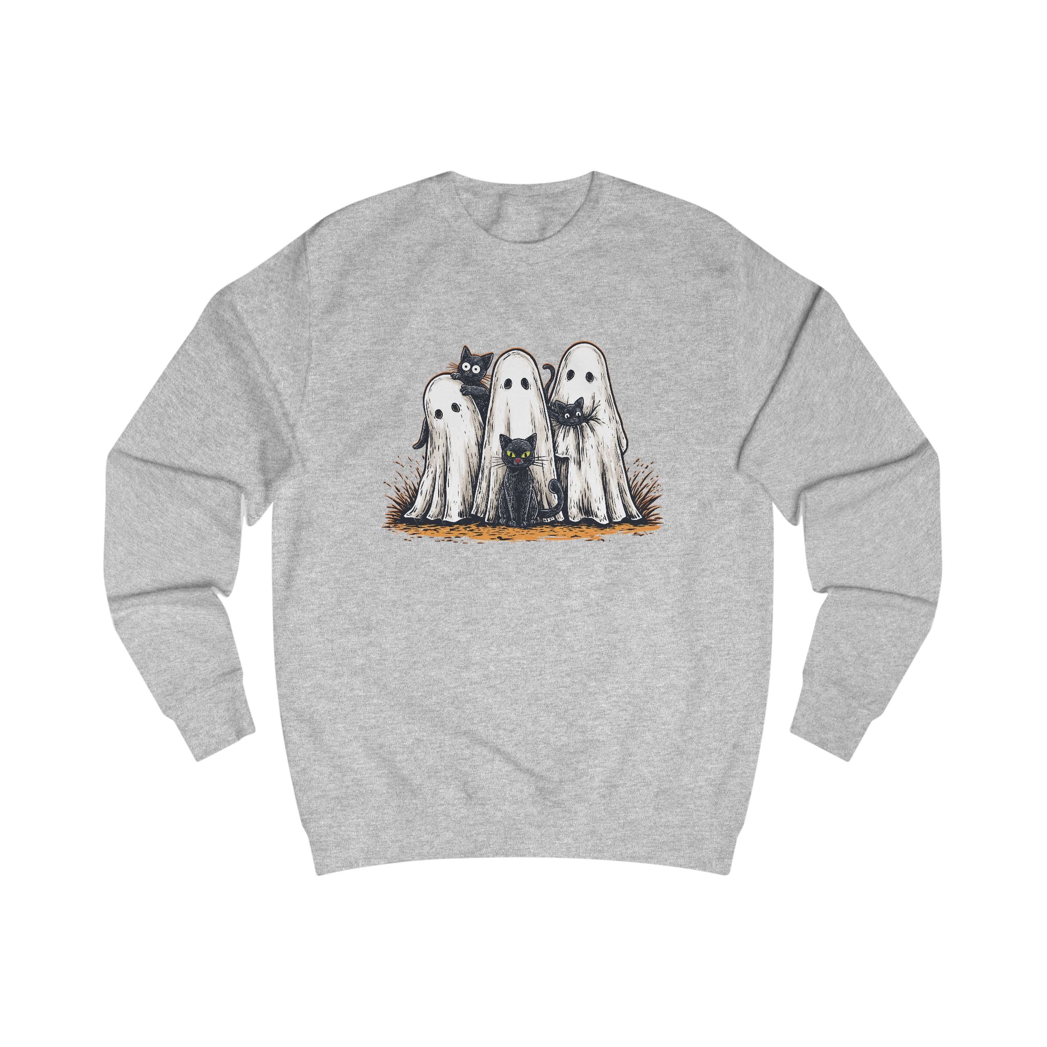 Cute Spooky Halloween Cat Lover Ghost  Unisex Sweatshirt