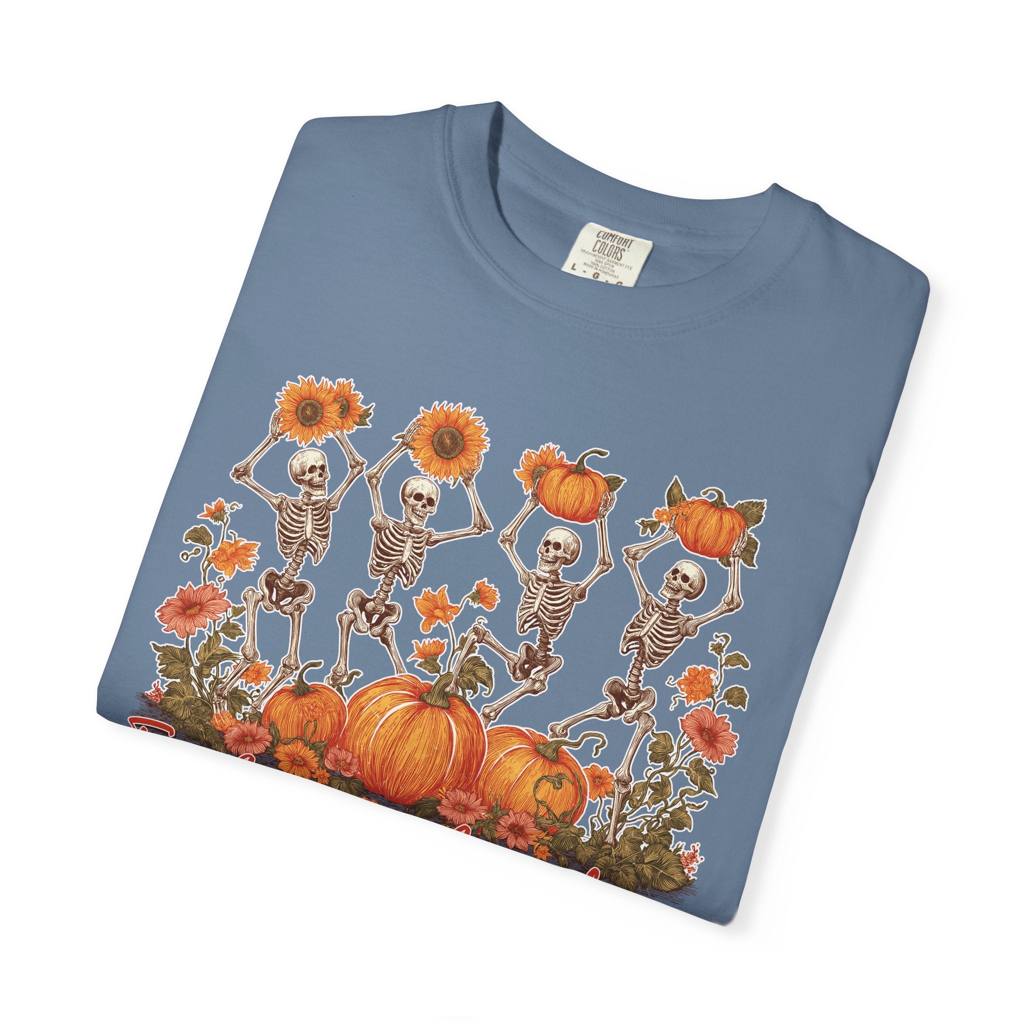 Fall Vibes Skeleton Pumpkin Comfort Colors Garment-dyed 100% cotton T-Shirt