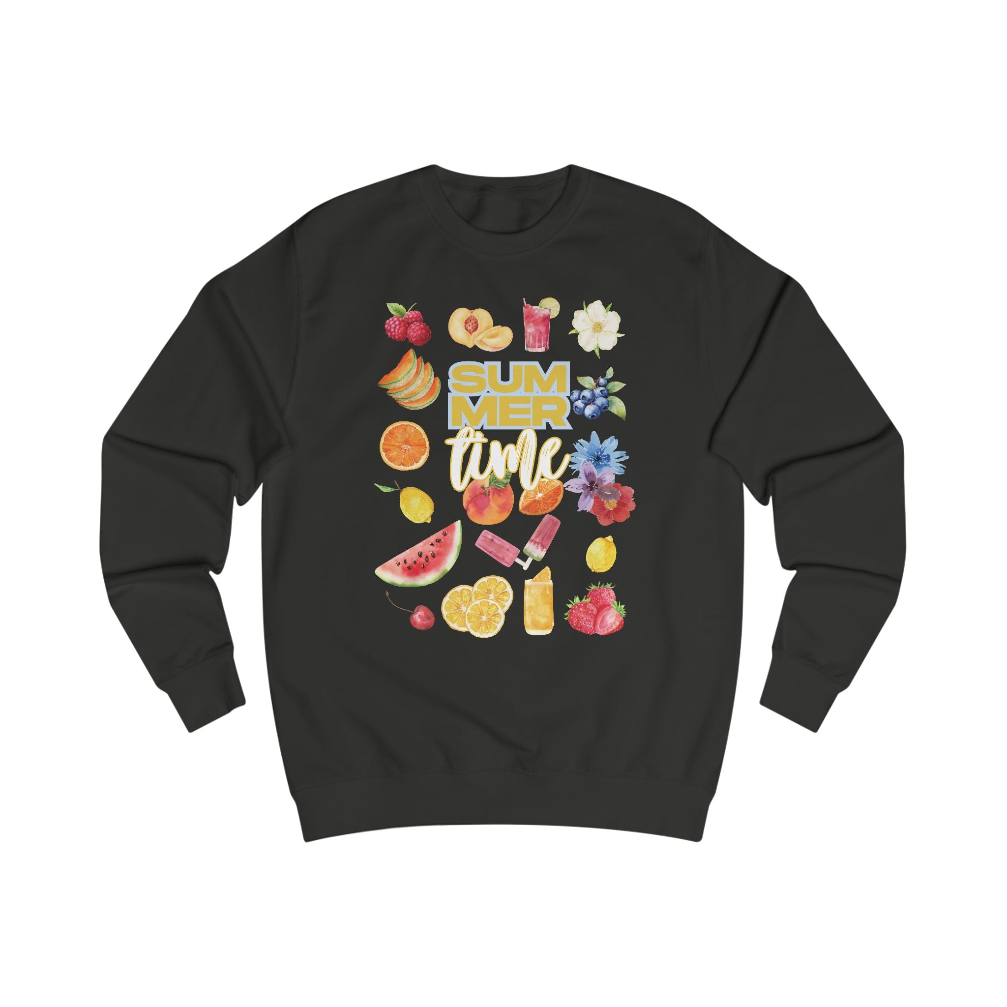 Summer Vibes Unisex Sweatshirt, Cozy Fruit Design Pullover, Perfect for Warm Days, Summer Party Gift, Trendy Fashion Statement