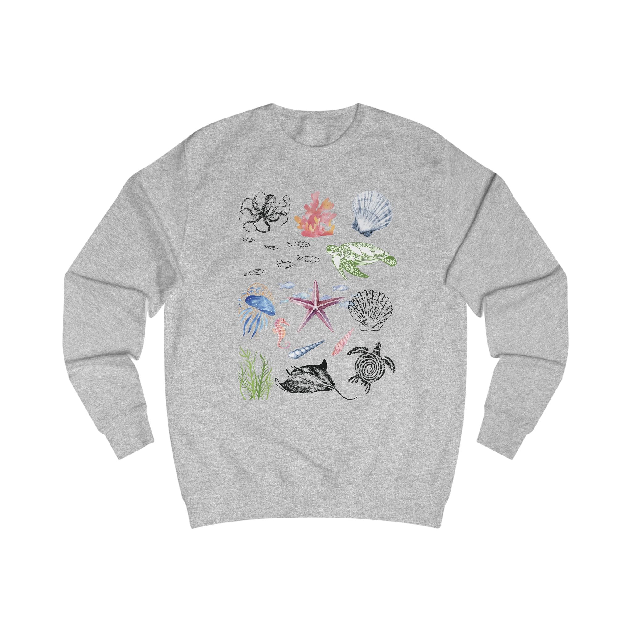 Ocean-Inspired Unisex Sweatshirt, Beach Lover Gift, Casual Wear, Nature Art Apparel, Nautical Sweatshirt