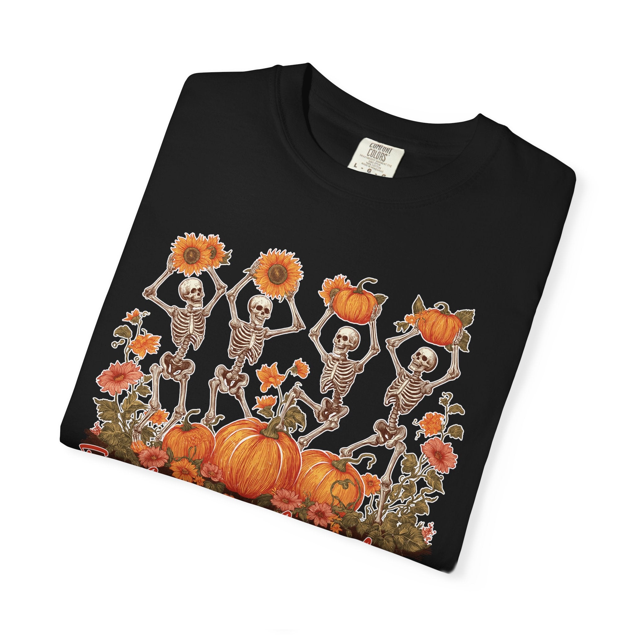 Fall Vibes Skeleton Pumpkin Comfort Colors Garment-dyed 100% cotton T-Shirt