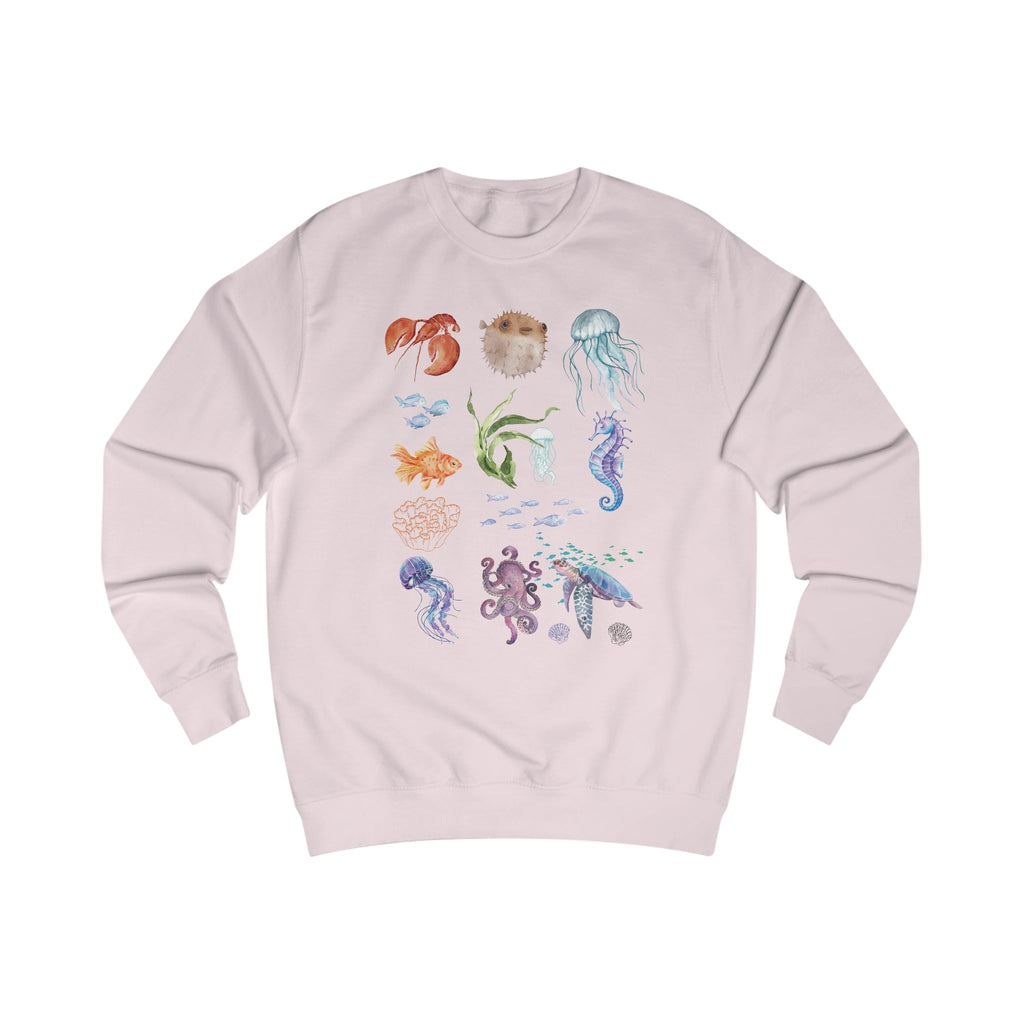Ocean-Inspired Unisex Sweatshirt, Sea Life Apparel, Nautical Fashion, Beach Vibes, Marine Creature Gifts, Summer Casual Wear